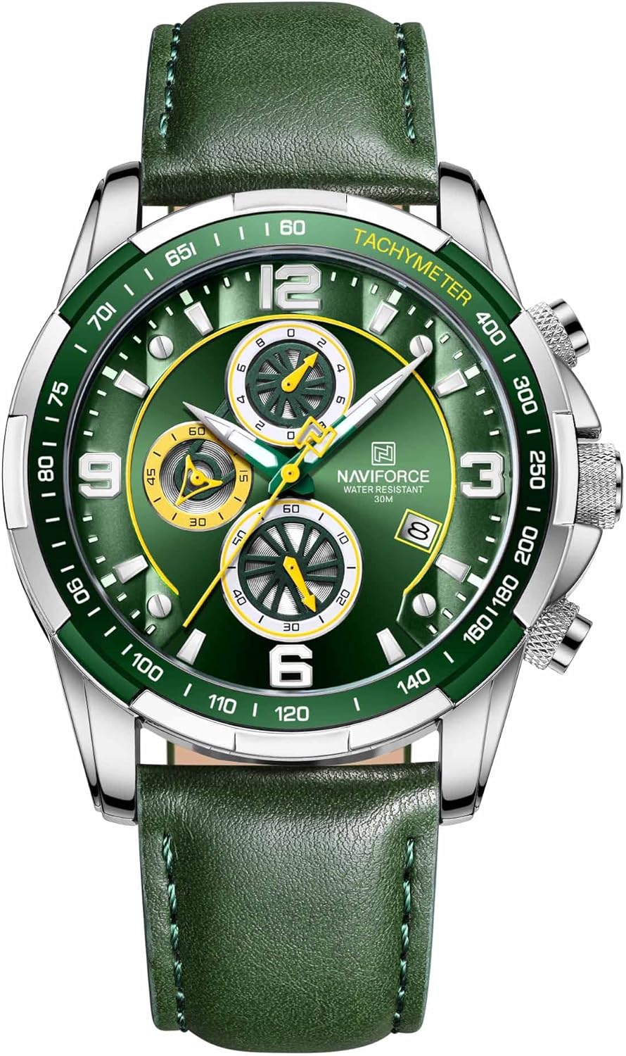 NAVIFORCE Sport Watches for Men Analog Quartz Chronograph Leather Strap Wrist Watch NAVIFORCE Sport Watches for Men Analog Quartz Chronograph Leather Strap Wrist Watch