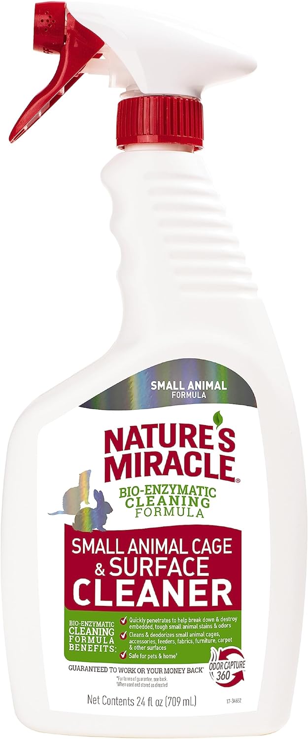Nature’s Miracle Small Animal Cage and Surface Cleaner, Bio-Enzymatic Cleaning Formula, Destroy Tough Stains and Odors, 24 Ounces Nature’s Miracle Small Animal Cage and Surface Cleaner, Bio-Enzymatic Cleaning Formula, Destroy Tough Stains and Odors, 24 Ounces