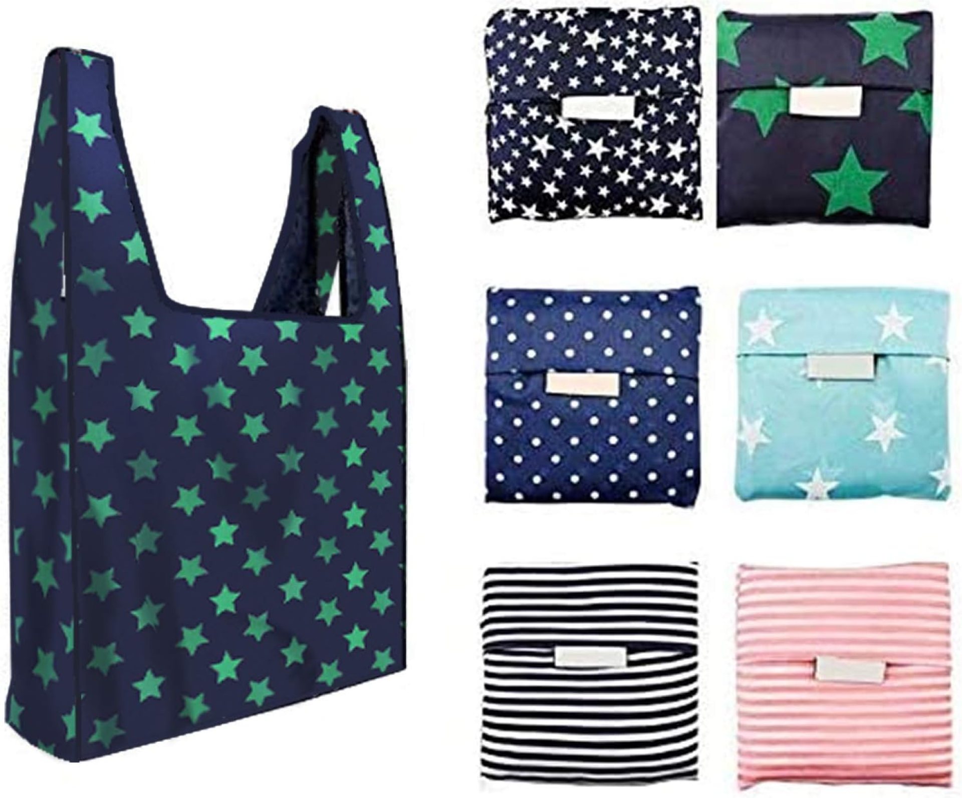 6 Pack Reusable Shopping Grocery Bags with Pouch Foldable, Washable , 35LB Weight Capacity, Heavy Duty Tote, Eco-Friendly Purse Bag Fits in Pocket Waterproof & Lightweight 6 Pack Reusable Shopping Grocery Bags with Pouch Foldable, Washable , 35LB Weight Capacity, Heavy Duty Tote, Eco-Friendly Purse Bag Fits in Pocket Waterproof & Lightweight