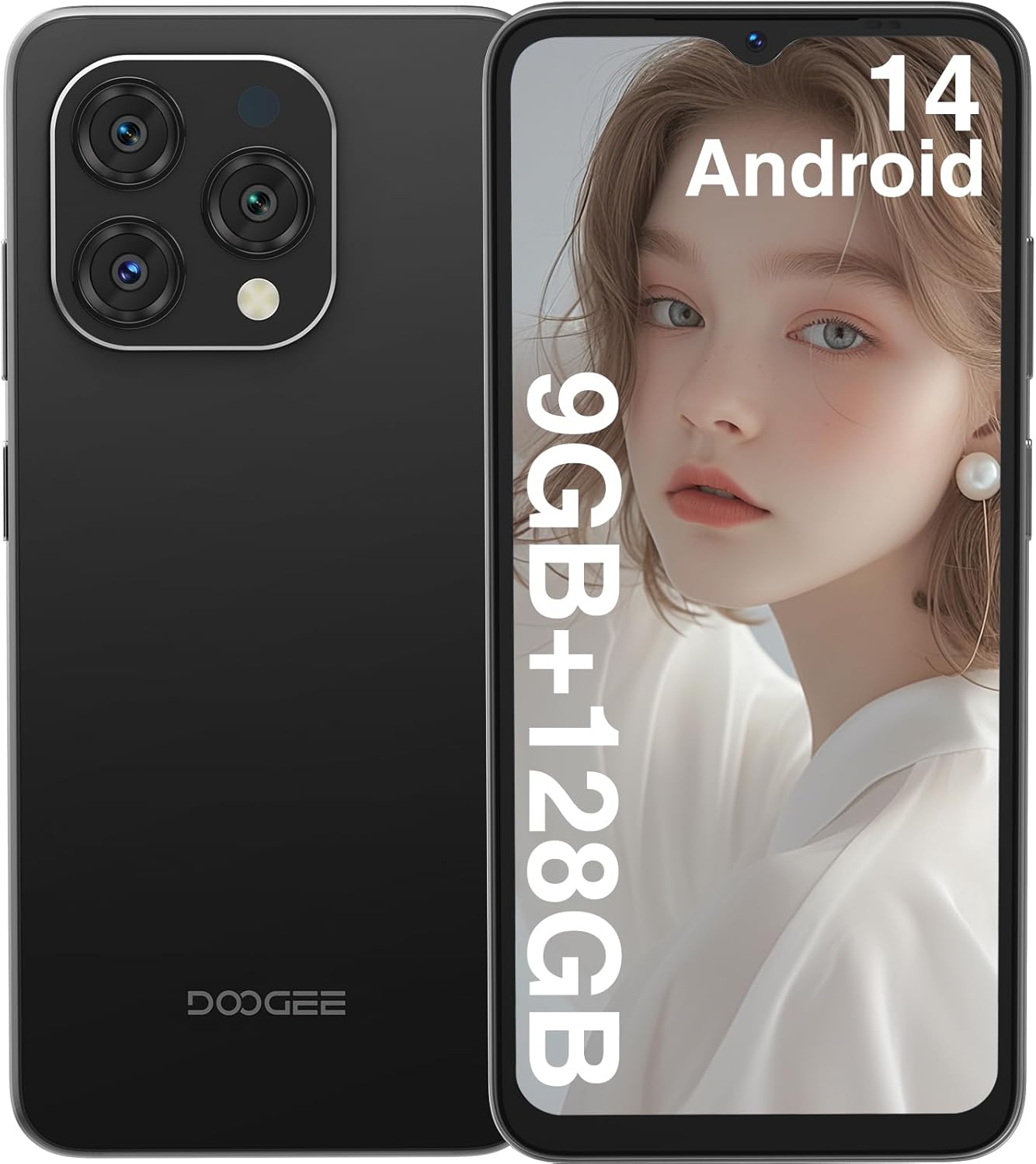DOOGEE N55 (2025) Android 14 Cell Phone,9GB+128GB Expandable 1TB Android Phone,6.56″ HD+ 90Hz Unlocked Cell Phone,5150mAh Battery,13MP+8MP,Dual SIM 4G Phone,Face Unlock,OTG/T-Mobile DOOGEE N55 (2025) Android 14 Cell Phone,9GB+128GB Expandable 1TB Android Phone,6.56″ HD+ 90Hz Unlocked Cell Phone,5150mAh Battery,13MP+8MP,Dual SIM 4G Phone,Face Unlock,OTG/T-Mobile