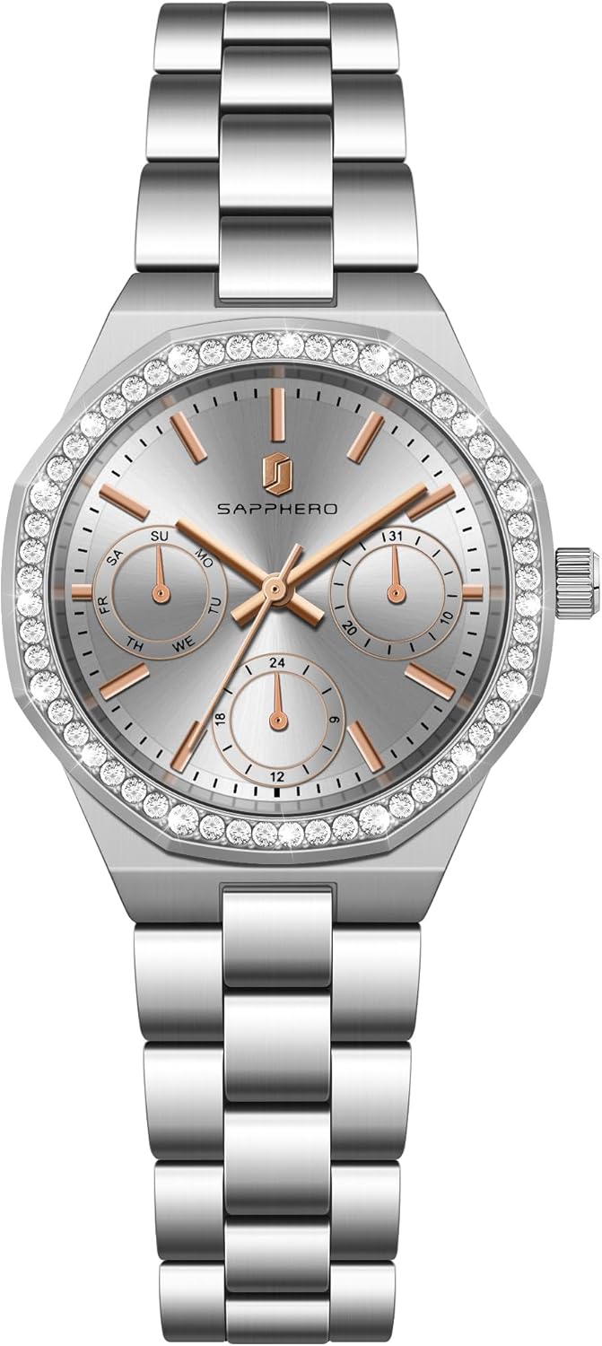 SAPPHERO Watches for Women Luxury Ladies Watches Women’s Small Stainless Steel Analog Octagonal Bracelet Watch 5ATM Waterproof Wrist Watch for Women,Silver SAPPHERO Watches for Women Luxury Ladies Watches Women’s Small Stainless Steel Analog Octagonal Bracelet Watch 5ATM Waterproof Wrist Watch for Women,Silver
