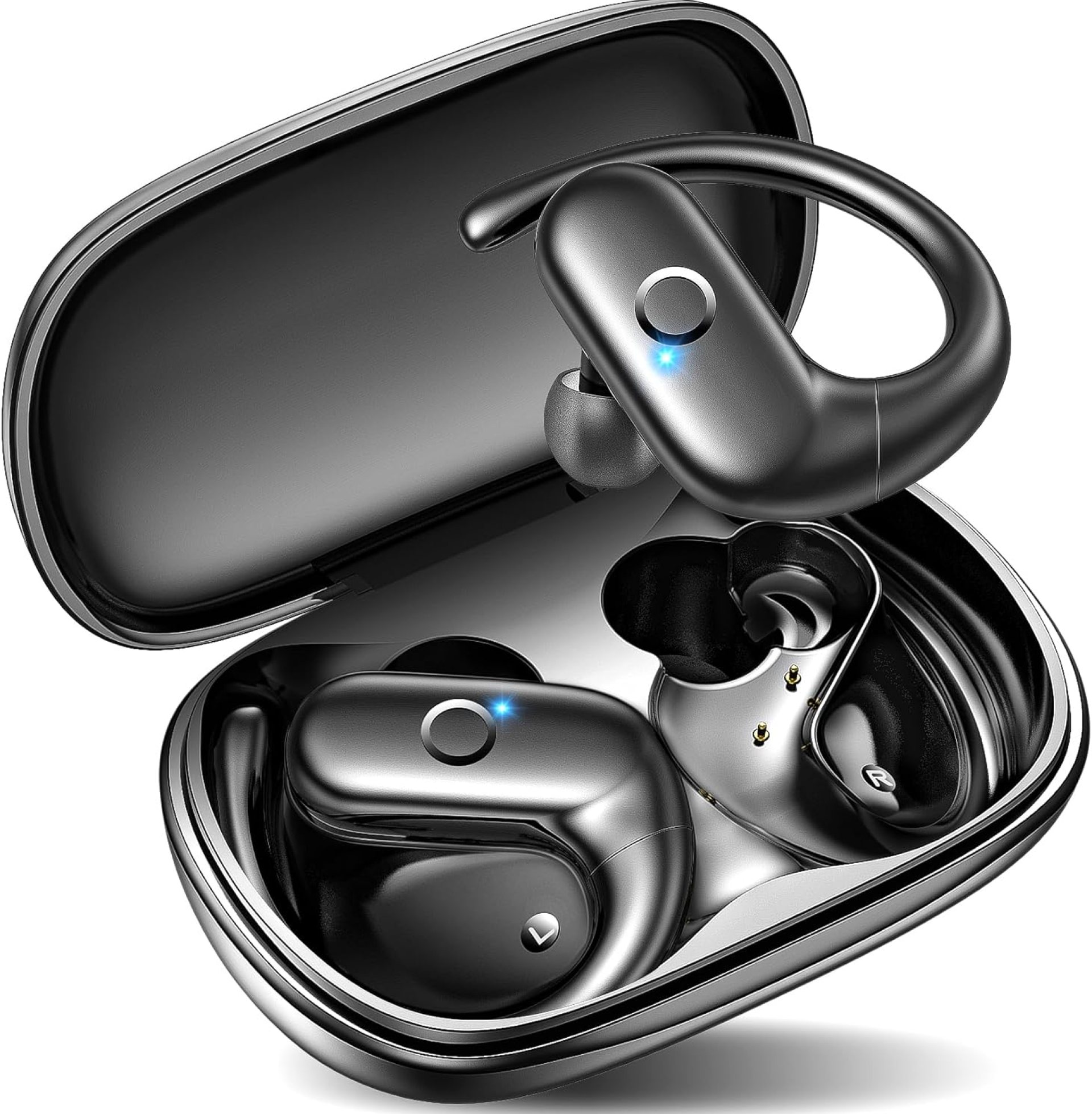 kurdene Wireless Earbuds Bluetooth Headphones Sport,Over Ear Buds with Deep Bass Sound,60Hrs Playtime Earphones Redesigned Comfort Fit with Earhooks for Running,Meeting,Workout-Black kurdene Wireless Earbuds Bluetooth Headphones Sport,Over Ear Buds with Deep Bass Sound,60Hrs Playtime Earphones Redesigned Comfort Fit with Earhooks for Running,Meeting,Workout-Black