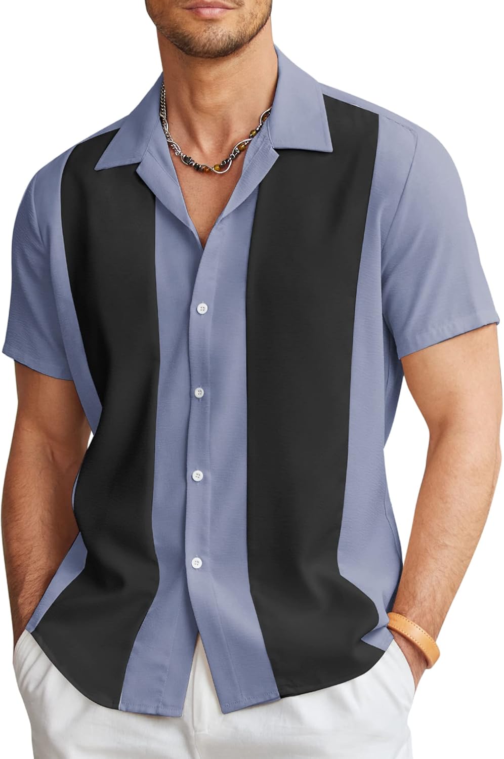 COOFANDY Men’s Vintage Bowling Shirt Short Sleeve Button Down Summer Cuba Beach Shirts COOFANDY Men’s Vintage Bowling Shirt Short Sleeve Button Down Summer Cuba Beach Shirts