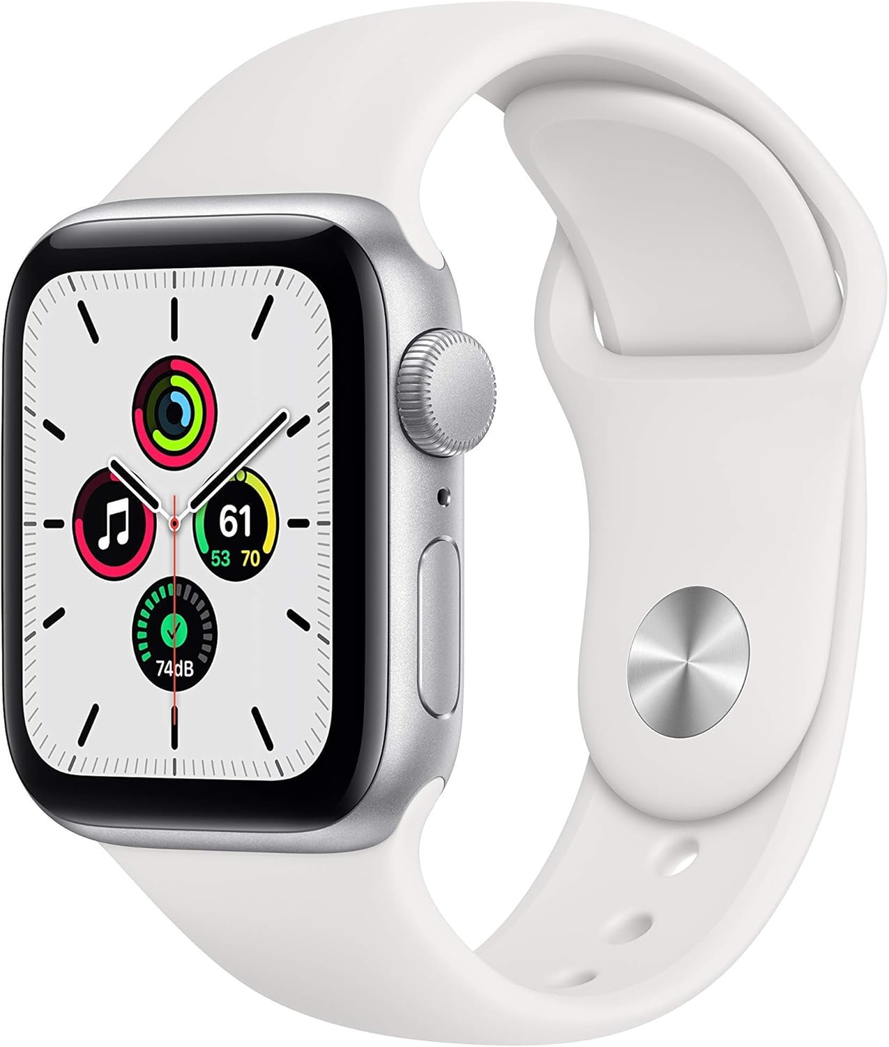 Apple Watch SE (GPS, 40mm) – Silver Aluminum Case with White Sport Band (Renewed) Apple Watch SE (GPS, 40mm) – Silver Aluminum Case with White Sport Band (Renewed)