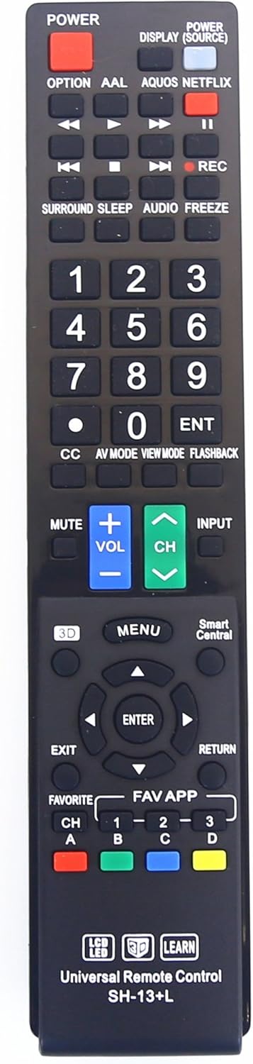 Sharp GB004WJSA Universal Remote Control for All Sharp Brand TV, Smart TV – 1 Year Warranty Sharp GB004WJSA Universal Remote Control for All Sharp Brand TV, Smart TV – 1 Year Warranty