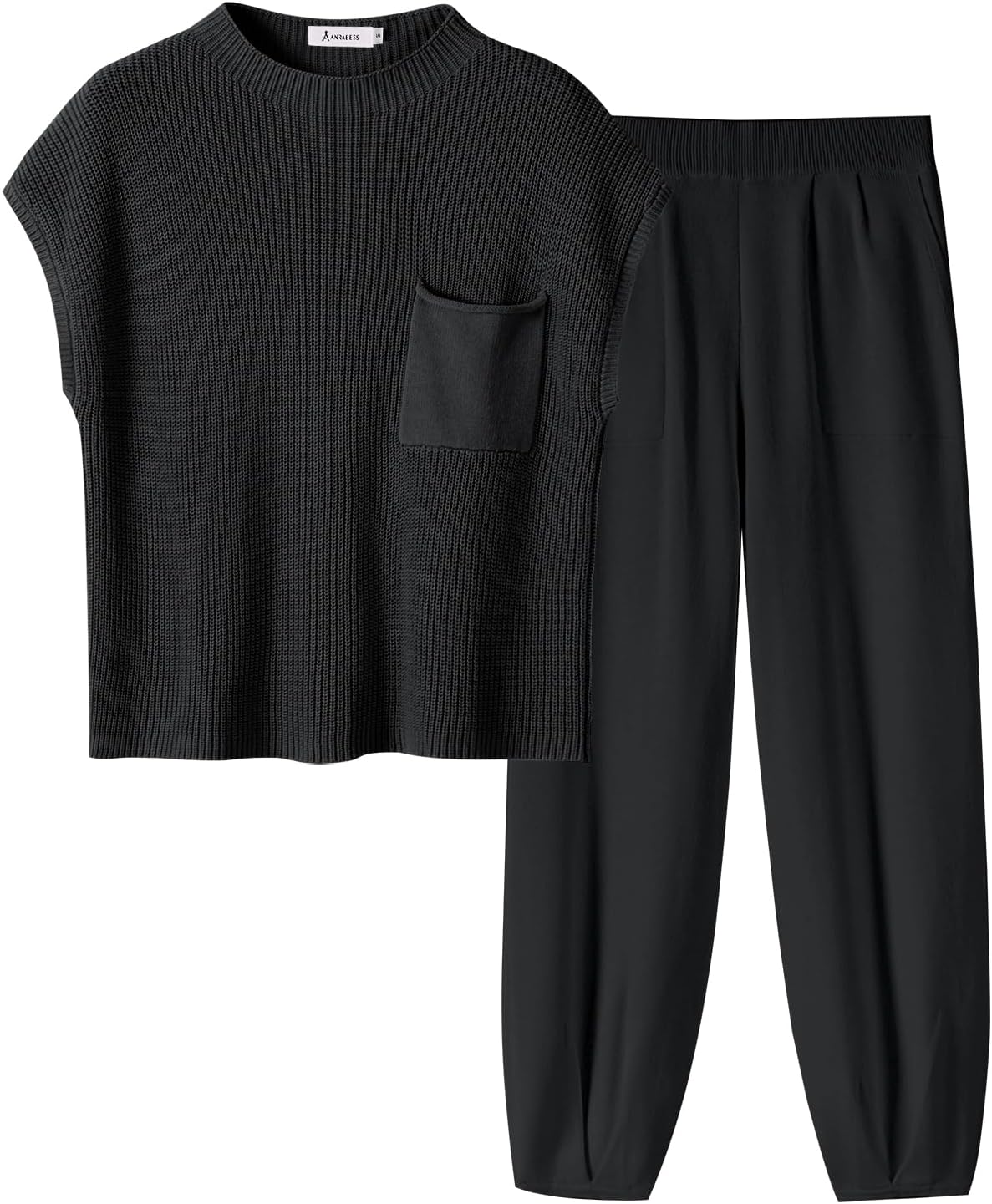 ANRABESS Women’s Two Piece Outfits Knit Sweater Vest Crop Top Pants Lounge Matching Tracksuit Sweatsuit Travel Clothes Sets ANRABESS Women’s Two Piece Outfits Knit Sweater Vest Crop Top Pants Lounge Matching Tracksuit Sweatsuit Travel Clothes Sets