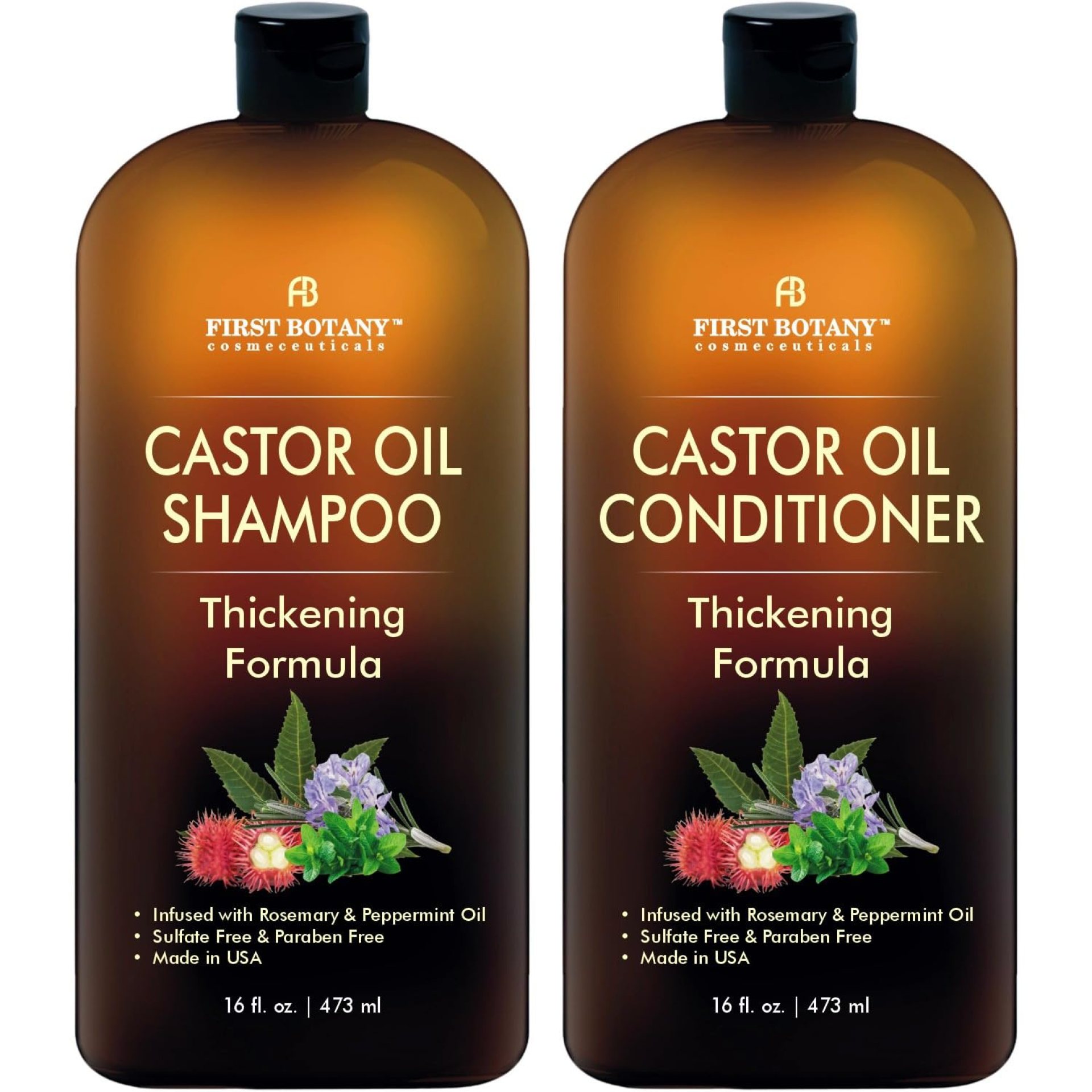 Castor Oil Shampoo and Conditioner – An Anti Hair Loss Set Thickening formula For Hair Regrowth, Anti Thinning Sulfate Free For Men & Women Anti Dandruff Treatment – 16 oz Castor Oil Shampoo and Conditioner – An Anti Hair Loss Set Thickening formula For Hair Regrowth, Anti Thinning Sulfate Free For Men & Women Anti Dandruff Treatment – 16 oz