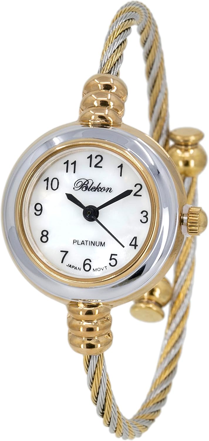 2Tone Gold Silver Cable Band Ladies Bangle Cuff Watch 2Tone Gold Silver Cable Band Ladies Bangle Cuff Watch