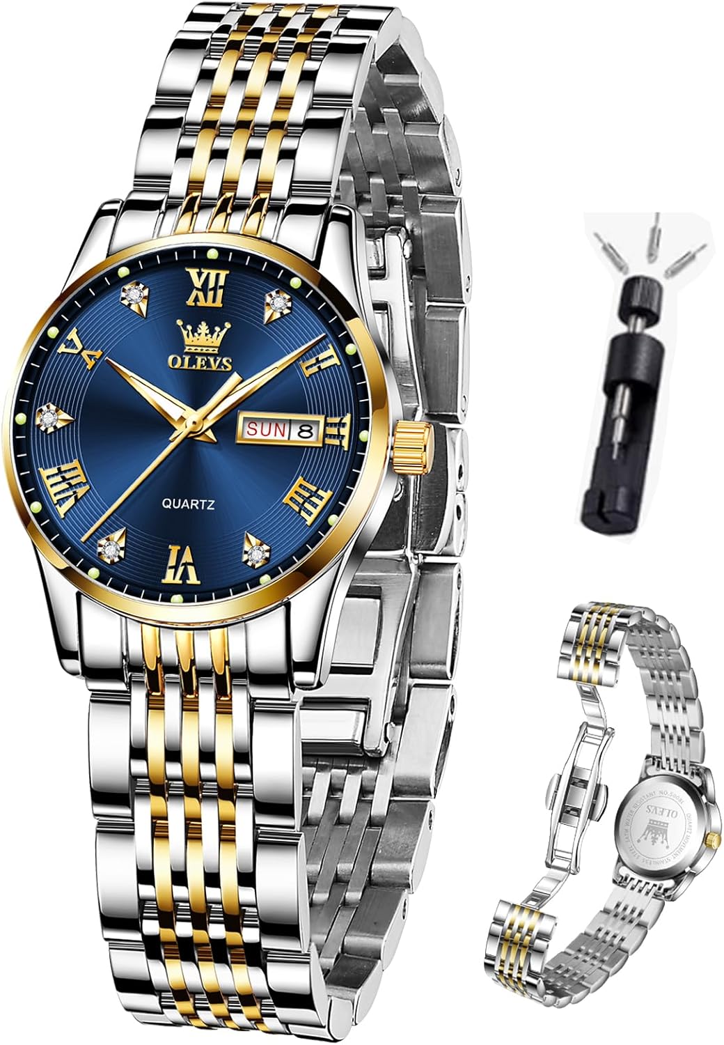 OLEVS Watch Women, Womens Watches, Gold and Silver Waterproof Stainless Steel Analog Watch for Women, Women Watch for Small Wrists, Dress Luxury Watches for Women, Women’s Wrist Watches with Date OLEVS Watch Women, Womens Watches, Gold and Silver Waterproof Stainless Steel Analog Watch for Women, Women Watch for Small Wrists, Dress Luxury Watches for Women, Women’s Wrist Watches with Date
