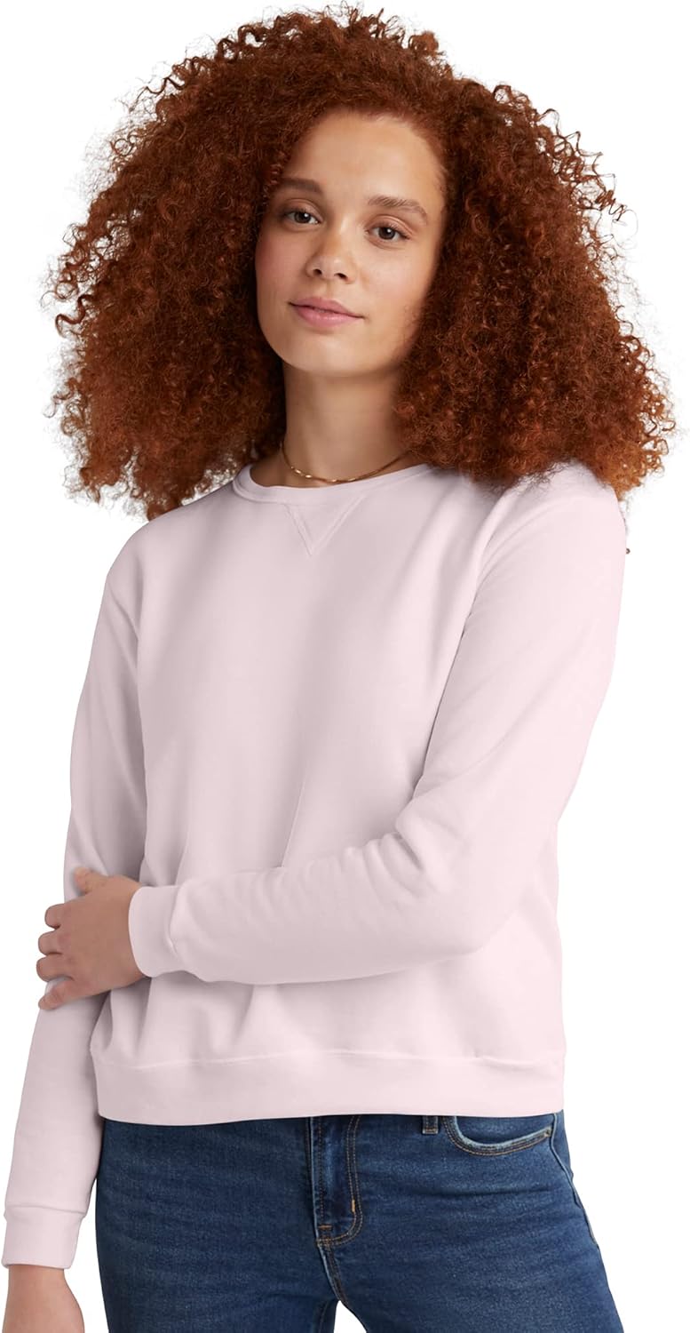 Hanes Women’s Ecosmart V-Notch Crewneck Sweatshirt, Fleece Pullover Sweatshirt For Women Hanes Women’s Ecosmart V-Notch Crewneck Sweatshirt, Fleece Pullover Sweatshirt For Women