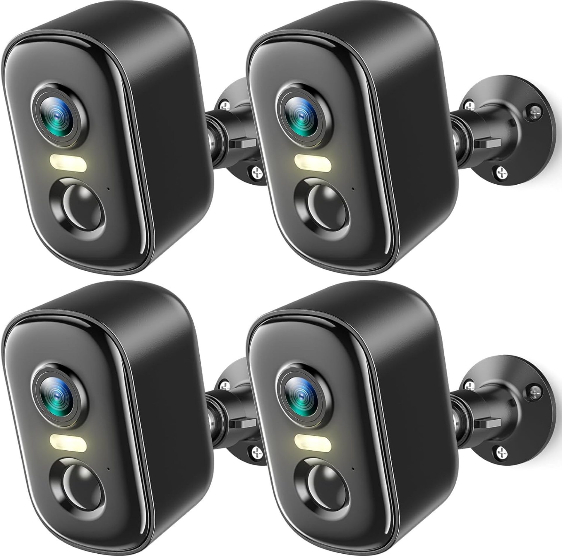 2K Security Cameras Wireless Outdoor, 4 Pack Battery Powered WiFi Cameras for Home Security with AI Motion Detection, Spotlight Color Night Vision, 2-Way Talk, Siren Alarm, IP65, Cloud/SD Storage 2K Security Cameras Wireless Outdoor, 4 Pack Battery Powered WiFi Cameras for Home Security with AI Motion Detection, Spotlight Color Night Vision, 2-Way Talk, Siren Alarm, IP65, Cloud/SD Storage