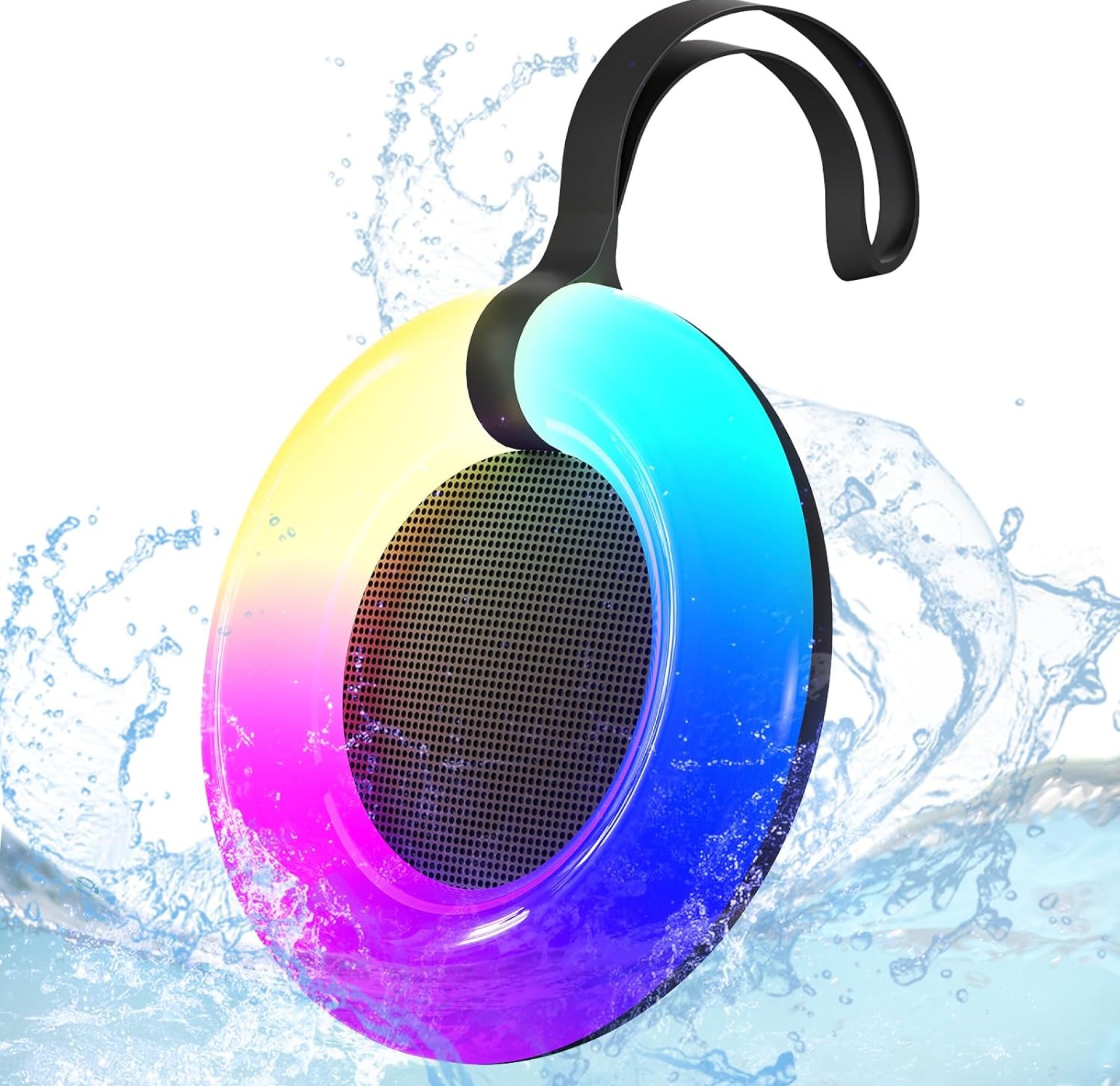 IPX7 Waterproof Speaker with Dynamic LED Light,Bluetooth Shower Speaker,Portable Bluetooth Speakers,Floating, True Wireless Stereo for Outdoor/Pool/Beach,BT5.3/TF-Card,Ideal Gifts(Black) IPX7 Waterproof Speaker with Dynamic LED Light,Bluetooth Shower Speaker,Portable Bluetooth Speakers,Floating, True Wireless Stereo for Outdoor/Pool/Beach,BT5.3/TF-Card,Ideal Gifts(Black)