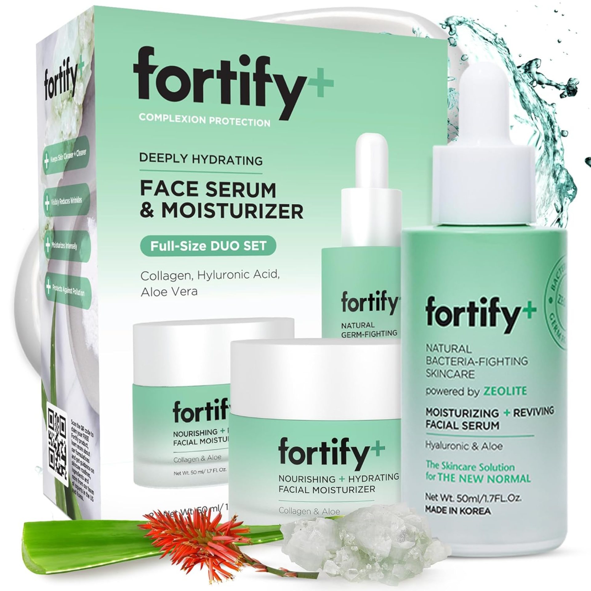 9-in-1 Ultimate Hydration Facial Set – Nourishing Moisturizer & Serum Duo, Dermatologist Tested – Hydrates & Protects Skin Barrier, Clean Beauty, Made in Korea – 2 x 50ML/1.7Fl Oz 9-in-1 Ultimate Hydration Facial Set – Nourishing Moisturizer & Serum Duo, Dermatologist Tested – Hydrates & Protects Skin Barrier, Clean Beauty, Made in Korea – 2 x 50ML/1.7Fl Oz