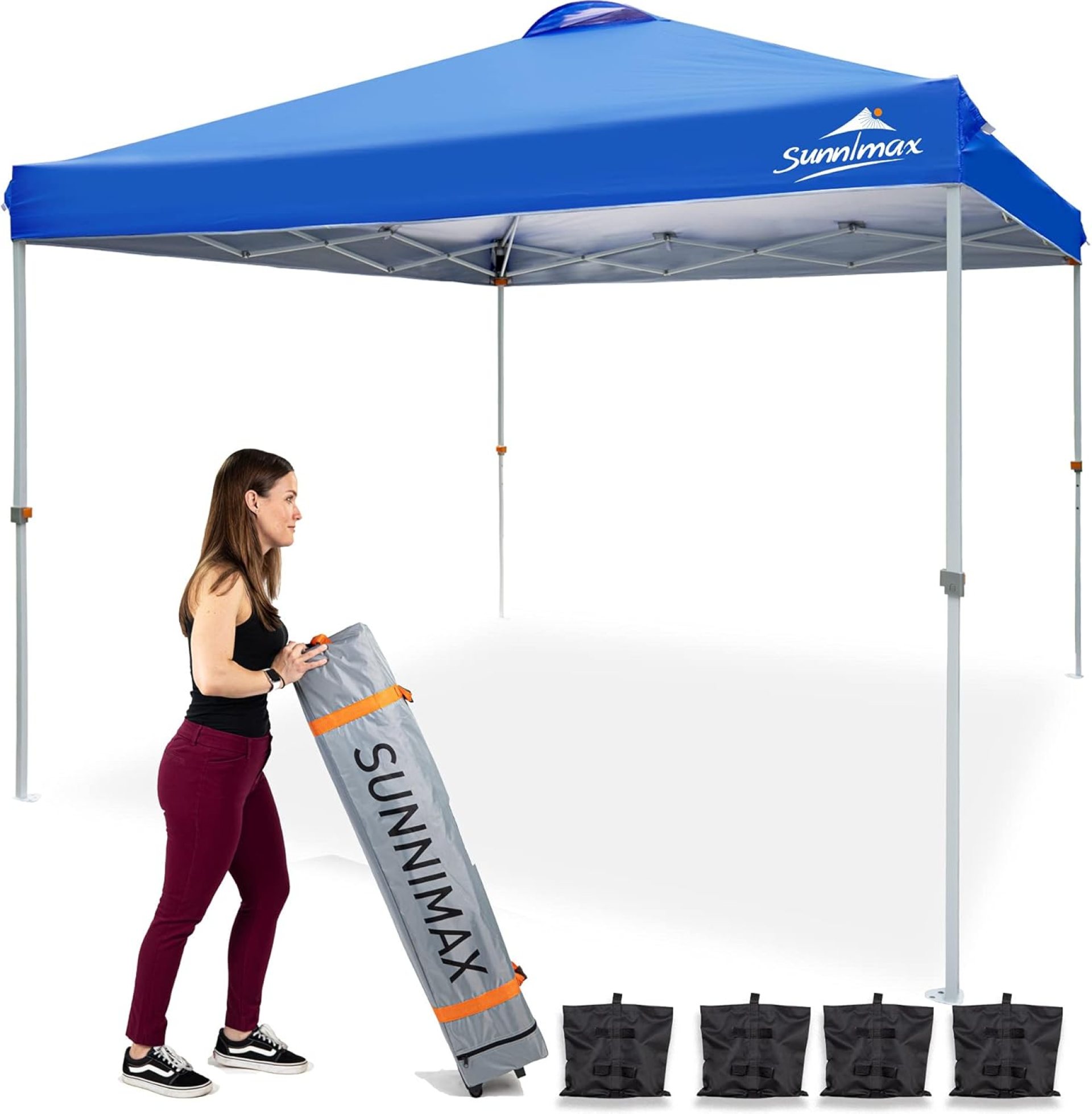 Canopy Tent,10×10 Pop up Canopy Tents for Parties,Portable Folding Tailgate Tent with Waterproof Roof, Roller Bag,Bonus 4 Sand Bags(10x10FT,Blue) Canopy Tent,10×10 Pop up Canopy Tents for Parties,Portable Folding Tailgate Tent with Waterproof Roof, Roller Bag,Bonus 4 Sand Bags(10x10FT,Blue)