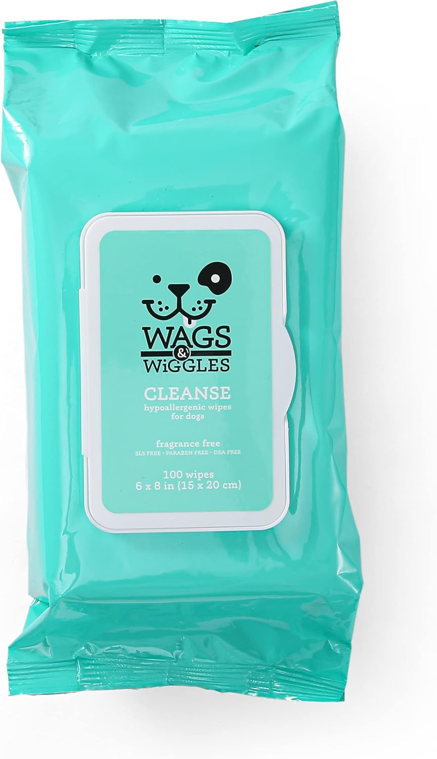 Wags & Wiggles Cleanse Hypoallergenic Wipes 100ct | Hypoallergenic Dog Wips 100 Count Package, Fragrance Free | Waterless Bathing to Keep Pets with Sensitive Skin Clean (FF22031) Wags & Wiggles Cleanse Hypoallergenic Wipes 100ct | Hypoallergenic Dog Wips 100 Count Package, Fragrance Free | Waterless Bathing to Keep Pets with Sensitive Skin Clean (FF22031)