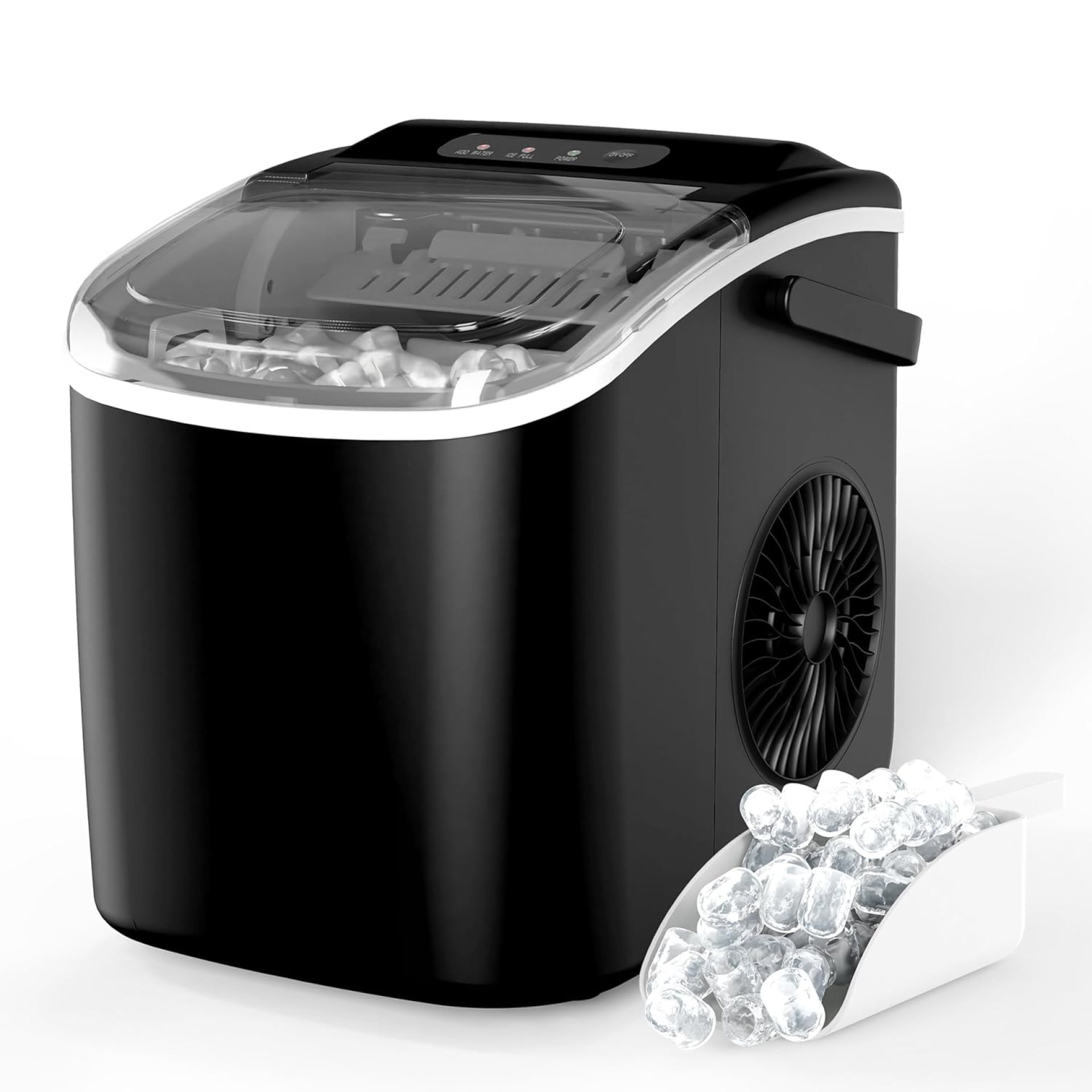 HealSmart Ice Maker for Countertop, 9 Ice Cubes Ready in 6 Mins, 26lbs Ice/24Hrs, with Self-Cleaning Feature, Ice Spoon and Basket, for Home, Kitchen, Camping, Party, Black HealSmart Ice Maker for Countertop, 9 Ice Cubes Ready in 6 Mins, 26lbs Ice/24Hrs, with Self-Cleaning Feature, Ice Spoon and Basket, for Home, Kitchen, Camping, Party, Black