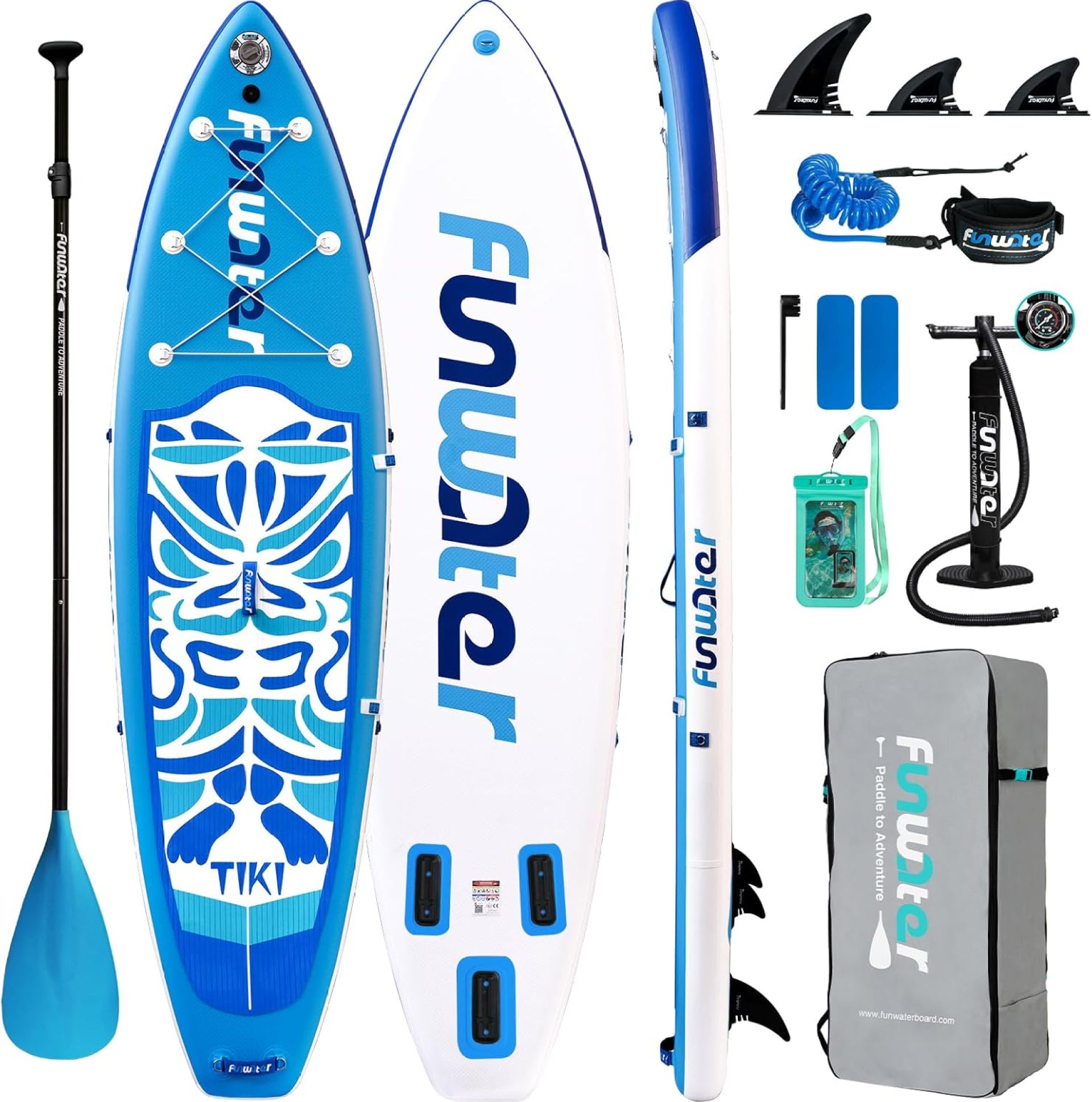 FunWater Inflatable Ultra-Light Stand Up Paddle Board for All Skill Levels with Premium SUP Paddleboard Accessories,Non-Slip Comfort Deck for Youth & Adults FunWater Inflatable Ultra-Light Stand Up Paddle Board for All Skill Levels with Premium SUP Paddleboard Accessories,Non-Slip Comfort Deck for Youth & Adults