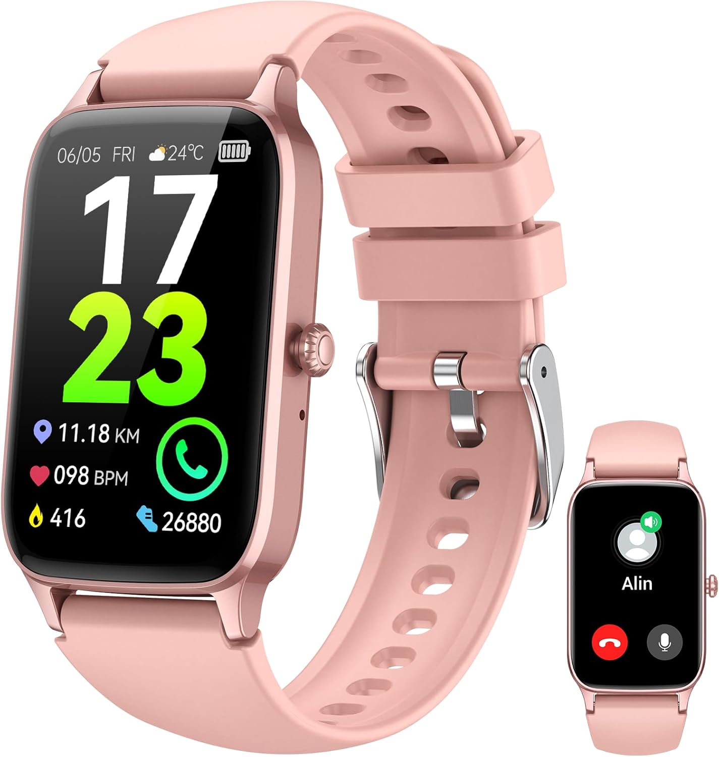 Smart Watch for Women(Answer/Make Call), 2025 Fitness Activity Tracker 1.57” Smartwatch with Heart Rate/Sleep Monitor/Pedometer/Calories/110+ Sports, IP68 Waterproof Fitness Watch for Android iOS Pink Smart Watch for Women(Answer/Make Call), 2025 Fitness Activity Tracker 1.57” Smartwatch with Heart Rate/Sleep Monitor/Pedometer/Calories/110+ Sports, IP68 Waterproof Fitness Watch for Android iOS Pink
