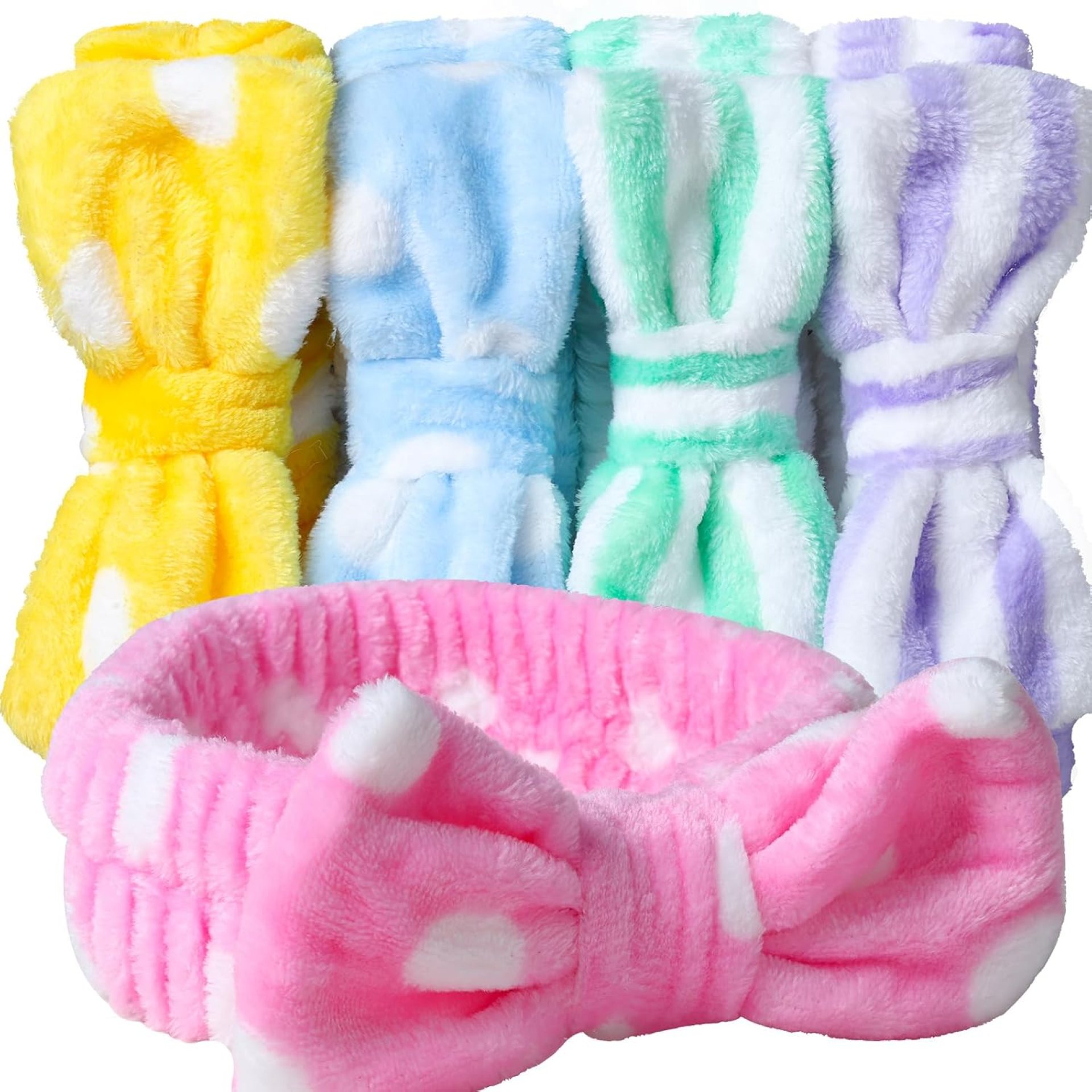 Teenitor Hairband, 5pcs Makeup Headband with Removable Bow, Spa Headband for Washing Face, Makeup, Shower, Microfiber Headband for Girls Women Gift Teenitor Hairband, 5pcs Makeup Headband with Removable Bow, Spa Headband for Washing Face, Makeup, Shower, Microfiber Headband for Girls Women Gift