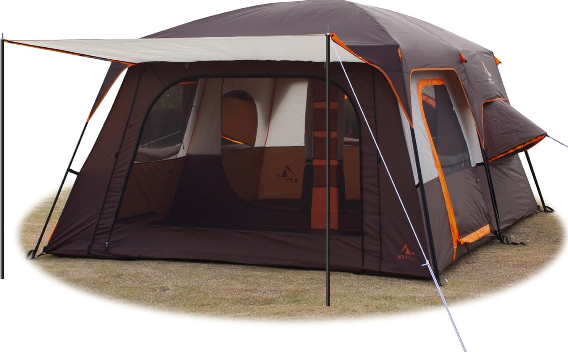 KTT Large Family Cabin Tent 10-12 Person,14.1X10X6.58ft,2 Rooms,3 Storage Pockets,2 Bay-Windows 3 Doors and 3 Windows with Mesh,Straight Wall,Waterproof,Double Layer,Big Tent for Outdoor,Camping KTT Large Family Cabin Tent 10-12 Person,14.1X10X6.58ft,2 Rooms,3 Storage Pockets,2 Bay-Windows 3 Doors and 3 Windows with Mesh,Straight Wall,Waterproof,Double Layer,Big Tent for Outdoor,Camping