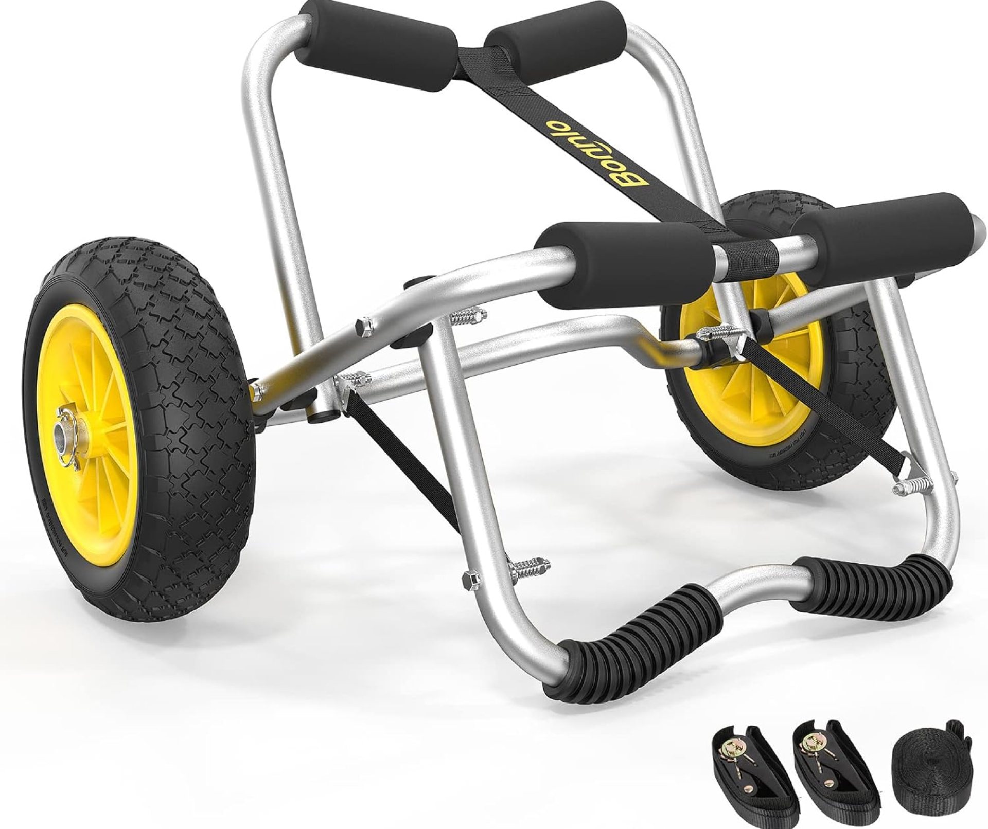 Bonnlo Kayak Cart Canoe Dolly Fishing Kayak Accessories Carrier Foldable Paddle Board Trolley Boat Trailer Transport with NO-Flat Airless Tires Wheels and 2 Ratchet Straps Bonnlo Kayak Cart Canoe Dolly Fishing Kayak Accessories Carrier Foldable Paddle Board Trolley Boat Trailer Transport with NO-Flat Airless Tires Wheels and 2 Ratchet Straps