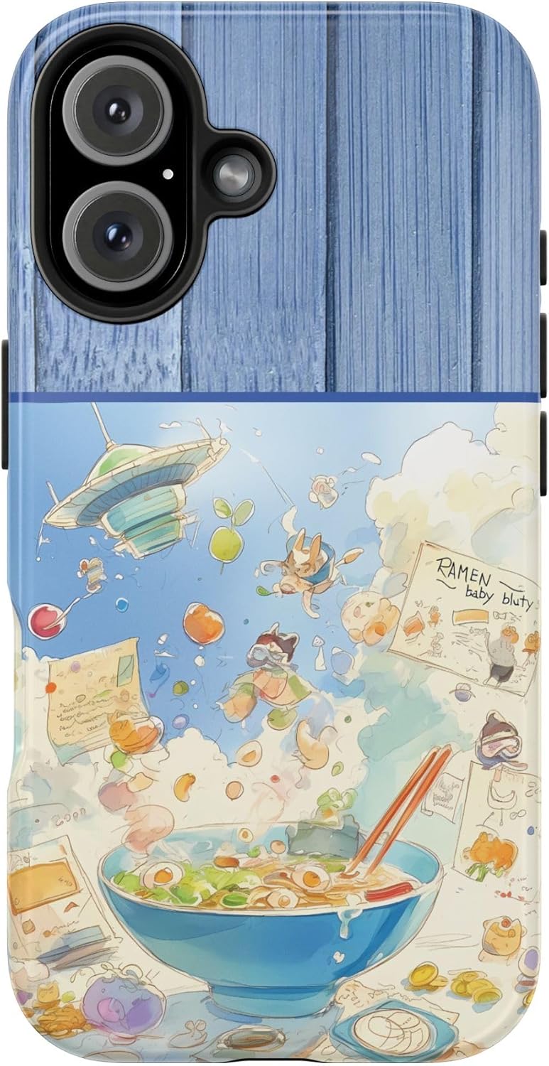 Cosmic Ramen Bowl Tough Phone Case/Impact-Resistant Case/Lay-Flat Bezel/Scratch Protection/Fits Latest Smartphone Models Cosmic Ramen Bowl Tough Phone Case/Impact-Resistant Case/Lay-Flat Bezel/Scratch Protection/Fits Latest Smartphone Models