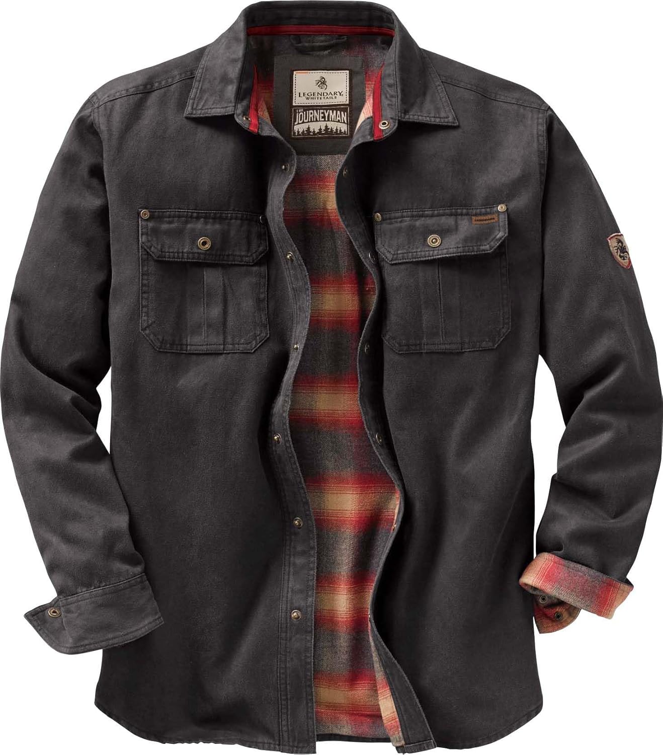 Legendary Whitetails Journeyman Shirt Jacket Flannel Lined Shacket for Men Water-Resistant Coat Rugged Fall Clothing Legendary Whitetails Journeyman Shirt Jacket Flannel Lined Shacket for Men Water-Resistant Coat Rugged Fall Clothing