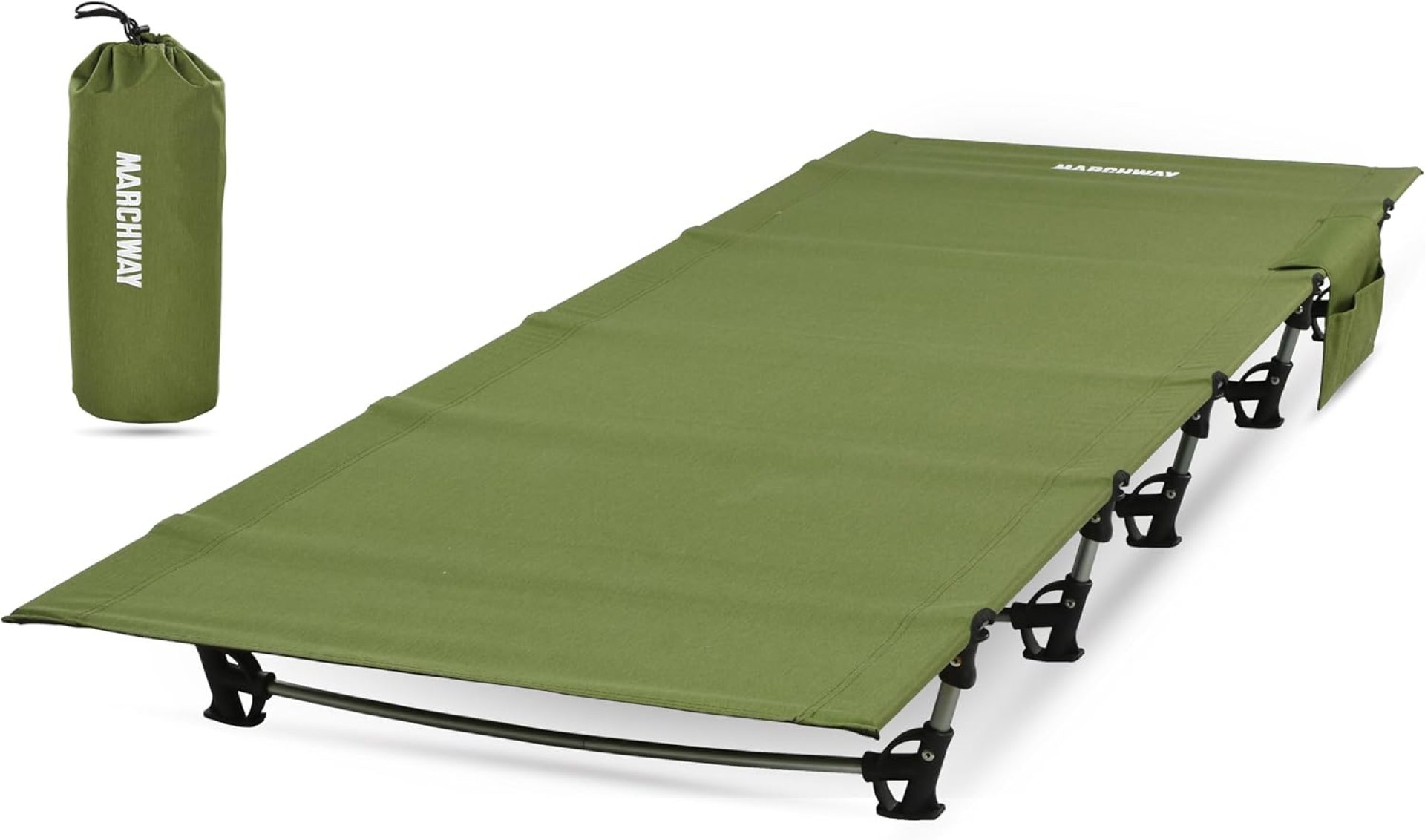 MARCHWAY Ultralight Folding Tent Camping Cot Bed, Portable Compact for Outdoor Travel, Base Camp, Hiking, Mountaineering, Lightweight Backpacking (Army Green) MARCHWAY Ultralight Folding Tent Camping Cot Bed, Portable Compact for Outdoor Travel, Base Camp, Hiking, Mountaineering, Lightweight Backpacking (Army Green)