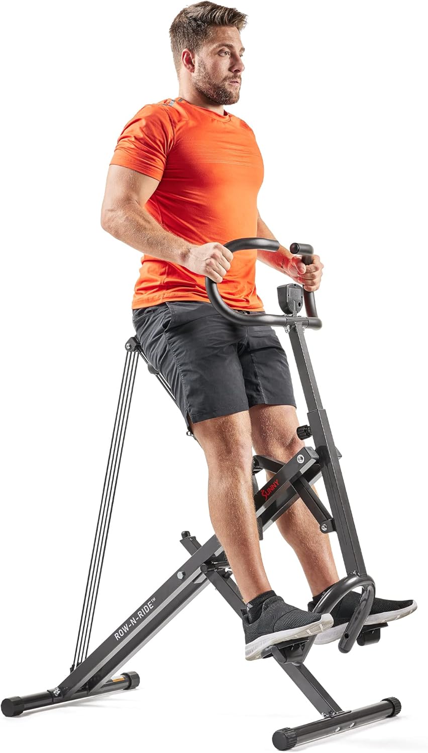 Sunny Health & Fitness Row-N-Ride® Plus, Heavy Duty Assisted Squat Machine with 300 LB Max Weight Capacity, Adjustable Resistance and Thick Padded Seat – NO. 077PLUS Sunny Health & Fitness Row-N-Ride® Plus, Heavy Duty Assisted Squat Machine with 300 LB Max Weight Capacity, Adjustable Resistance and Thick Padded Seat – NO. 077PLUS