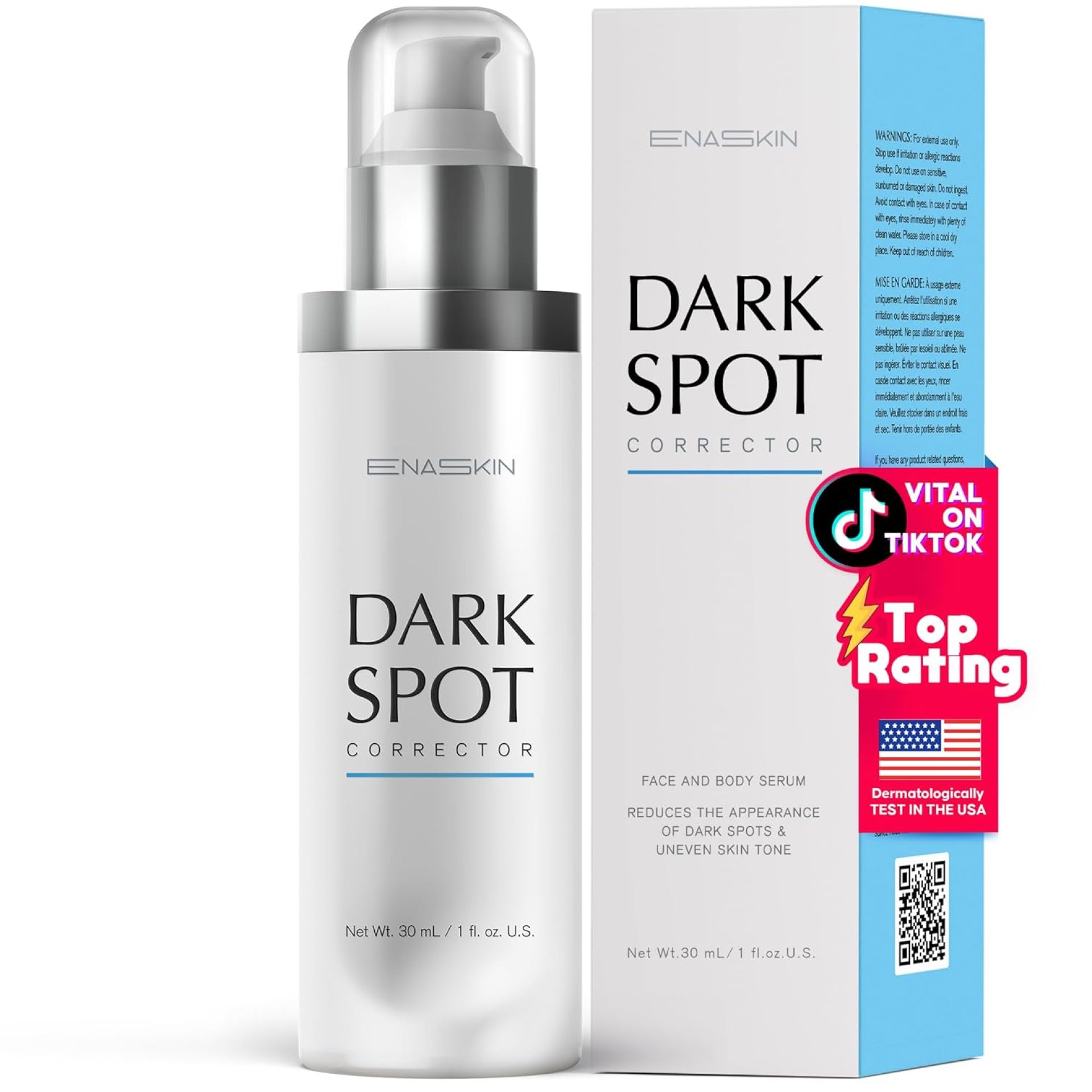 EnaSkin Dark Spot Remover Face & Body Serum: Age Spot Sun Spot Freckles Melasma Brown Spot – Advanced Formula with Niacinamide for Women and Men (1.0 Fl Oz) EnaSkin Dark Spot Remover Face & Body Serum: Age Spot Sun Spot Freckles Melasma Brown Spot – Advanced Formula with Niacinamide for Women and Men (1.0 Fl Oz)