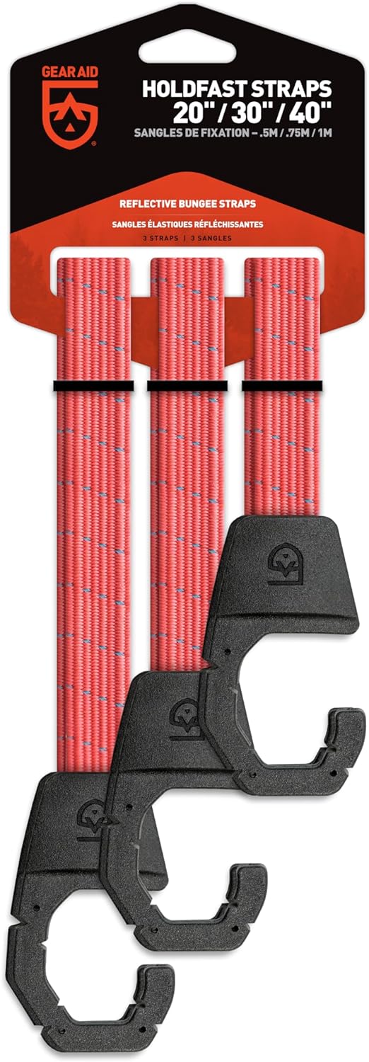 GEAR AID Holdfast Bungee Strap, Organize Your Garage and Gear for Biking, Camping, Hunting, Exercise, Paddling and More, Orange Reflective GEAR AID Holdfast Bungee Strap, Organize Your Garage and Gear for Biking, Camping, Hunting, Exercise, Paddling and More, Orange Reflective
