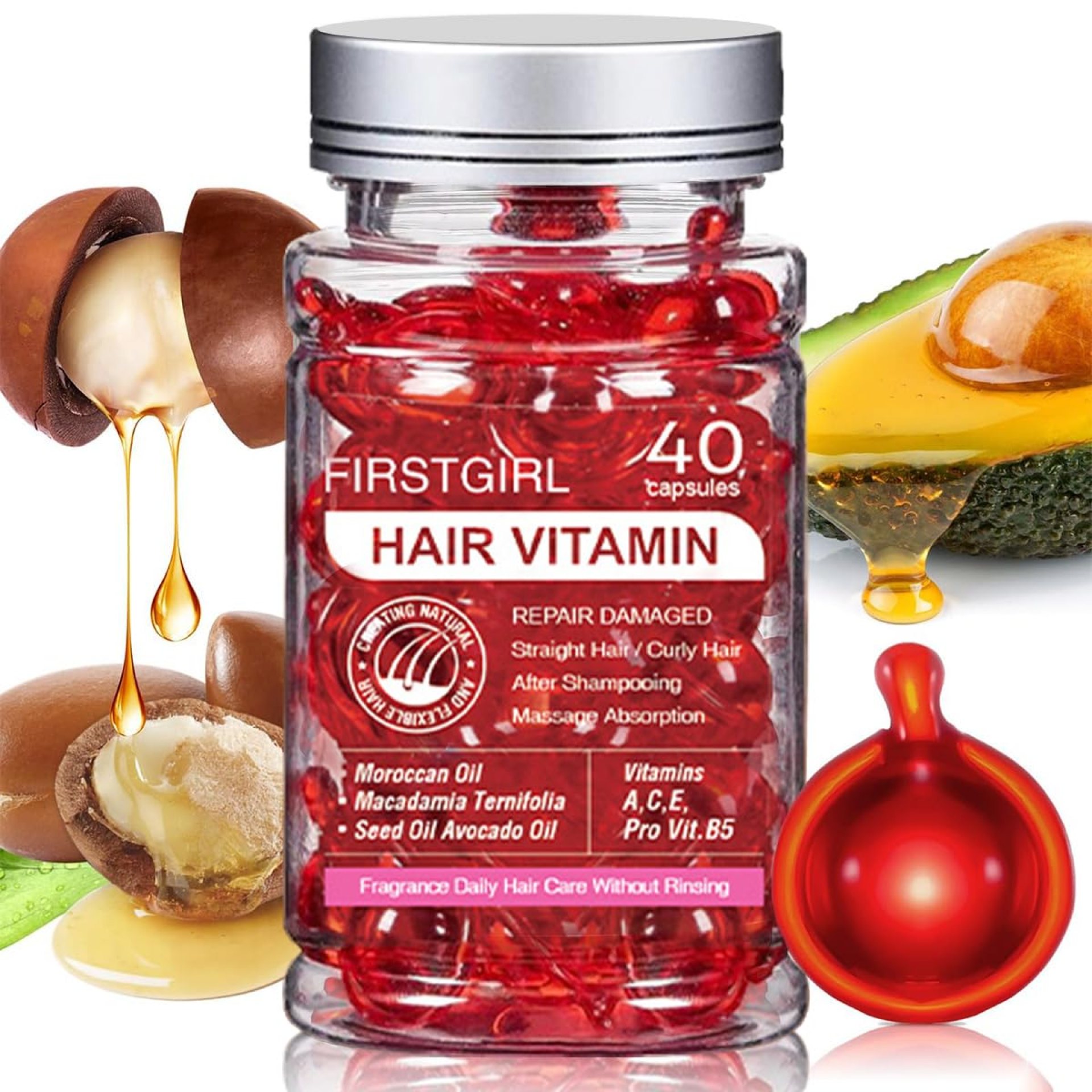 Brand Hair Oil with Argan, Avocado, and Moroccan Oil for Frizzy and Damaged Hair – Nourishing Hair Serum and Leave-In Conditioner Brand Hair Oil with Argan, Avocado, and Moroccan Oil for Frizzy and Damaged Hair – Nourishing Hair Serum and Leave-In Conditioner