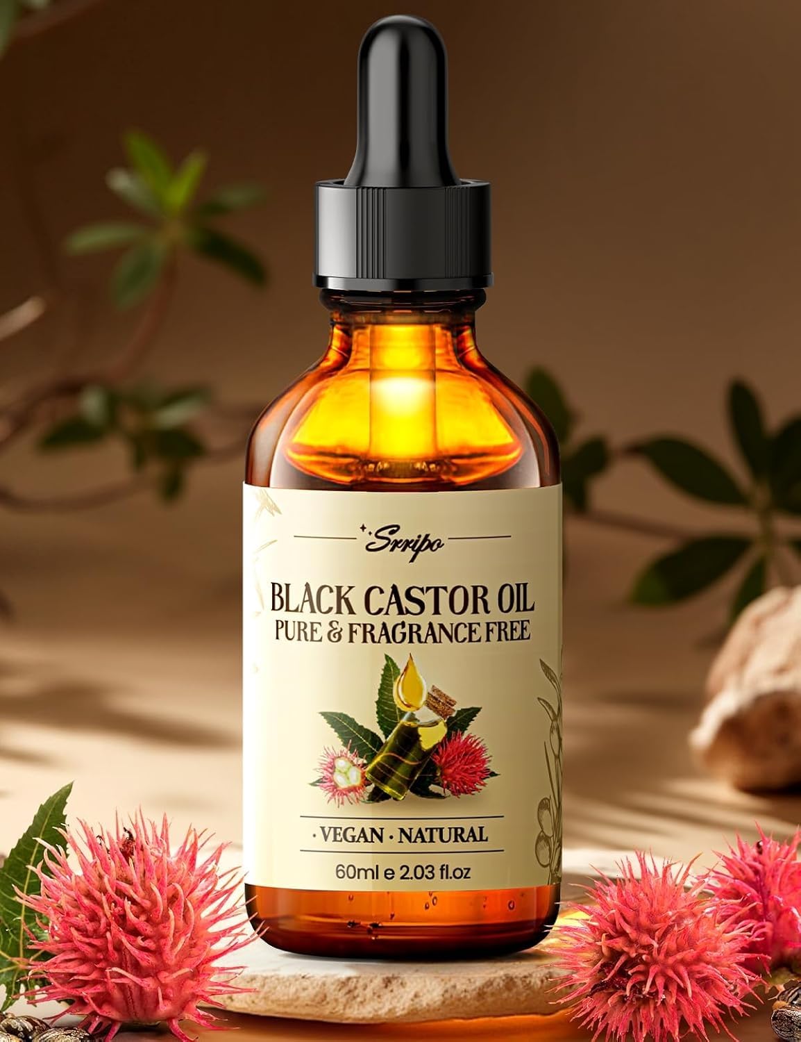 100% Pure Jamaican Black Castor Oil for Hair & Skin, Cold Pressed Organic Hair Growth Oil for Eyelashes & Eyebrows, Unrefined Hair Oil Glass Bottle Pack Wrap Christmas Gift, Hexane Free 2.02 Fl Oz 100% Pure Jamaican Black Castor Oil for Hair & Skin, Cold Pressed Organic Hair Growth Oil for Eyelashes & Eyebrows, Unrefined Hair Oil Glass Bottle Pack Wrap Christmas Gift, Hexane Free 2.02 Fl Oz