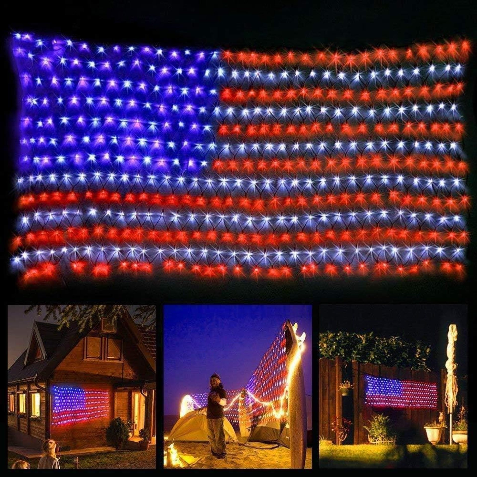 420 LED American Advanced Flag String Lights, Waterproof Led Flag Net Light of The United States for Yard,Garden Decoration, Festival, Holiday, Party Decoration,Christmas Decorations (Plug in Power) 420 LED American Advanced Flag String Lights, Waterproof Led Flag Net Light of The United States for Yard,Garden Decoration, Festival, Holiday, Party Decoration,Christmas Decorations (Plug in Power)
