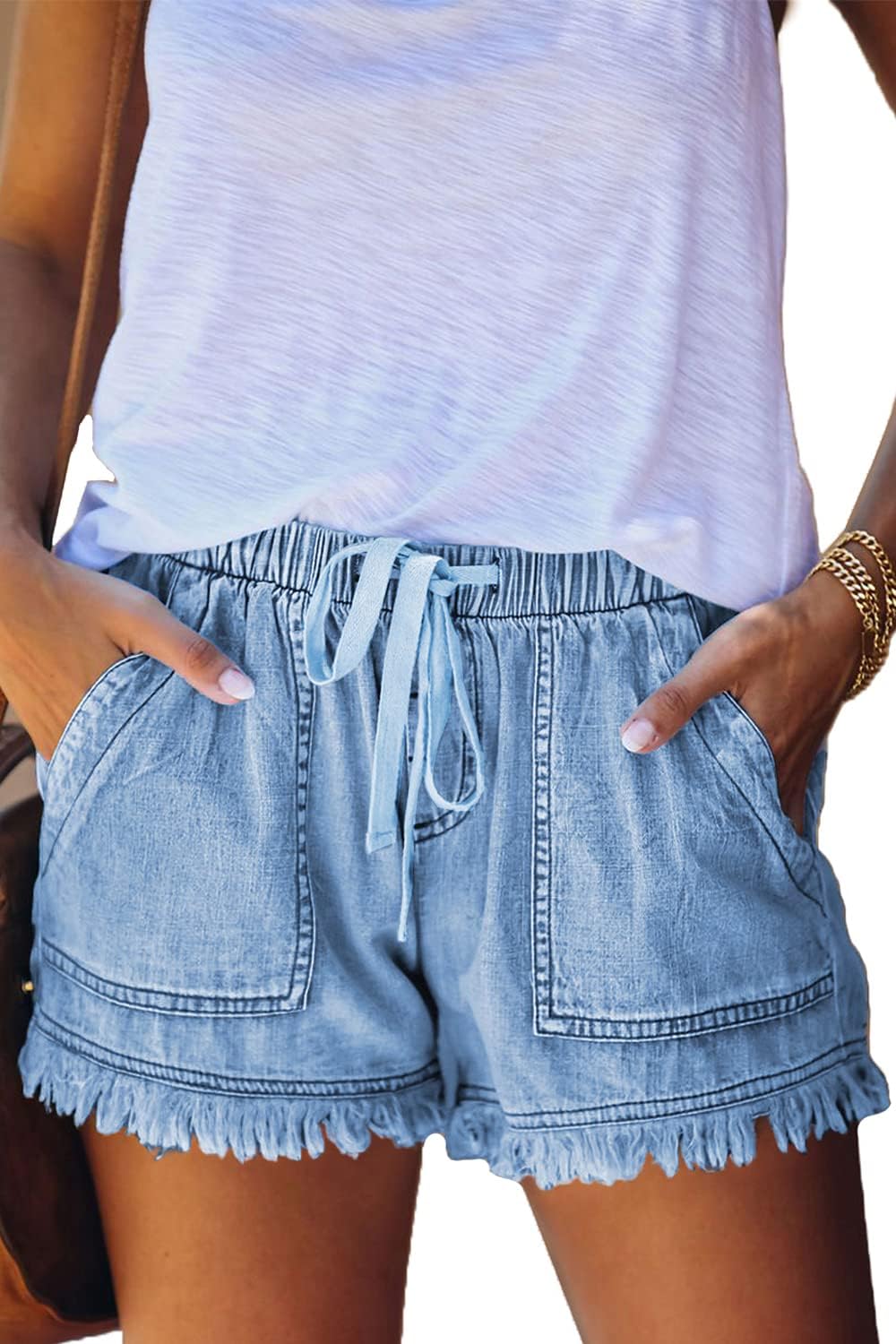 YOCUR Womens Lightweight Shorts Casual Baggy Trendy Short Pants Elastic Waist Drawstring Comfy Shorts YOCUR Womens Lightweight Shorts Casual Baggy Trendy Short Pants Elastic Waist Drawstring Comfy Shorts