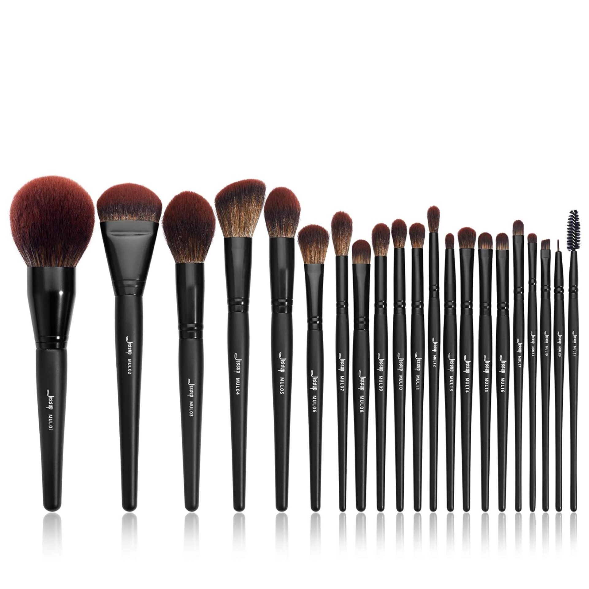 Jessup Makeup Brushes Set Premium Synthetic Powder Foundation Highlight Concealer Eyeshadow Blending Eyebrow Liner Spoolie Brush Set Black 21pcs T271 Jessup Makeup Brushes Set Premium Synthetic Powder Foundation Highlight Concealer Eyeshadow Blending Eyebrow Liner Spoolie Brush Set Black 21pcs T271