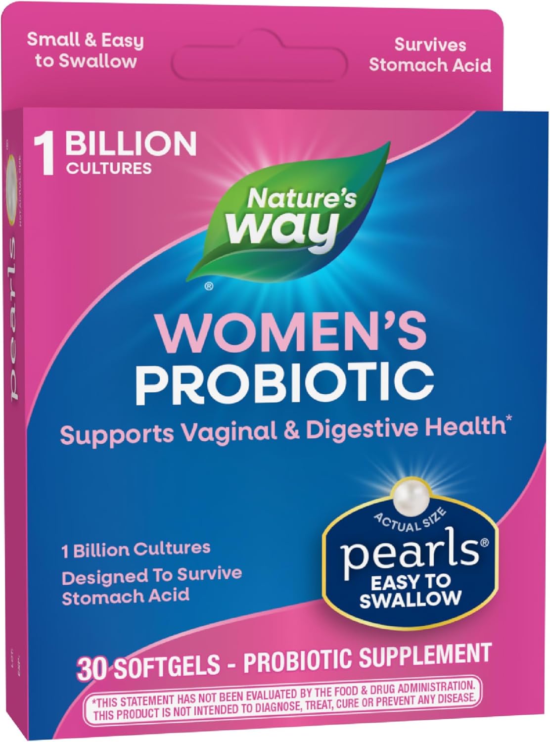 Nature’s Way Women’s Probiotic Pearls, Supports Vaginal and Digestive Health*, 1 Billion Live Cultures, No Refrigeration Required, 30 Softgels (Packaging May Vary) Nature’s Way Women’s Probiotic Pearls, Supports Vaginal and Digestive Health*, 1 Billion Live Cultures, No Refrigeration Required, 30 Softgels (Packaging May Vary)