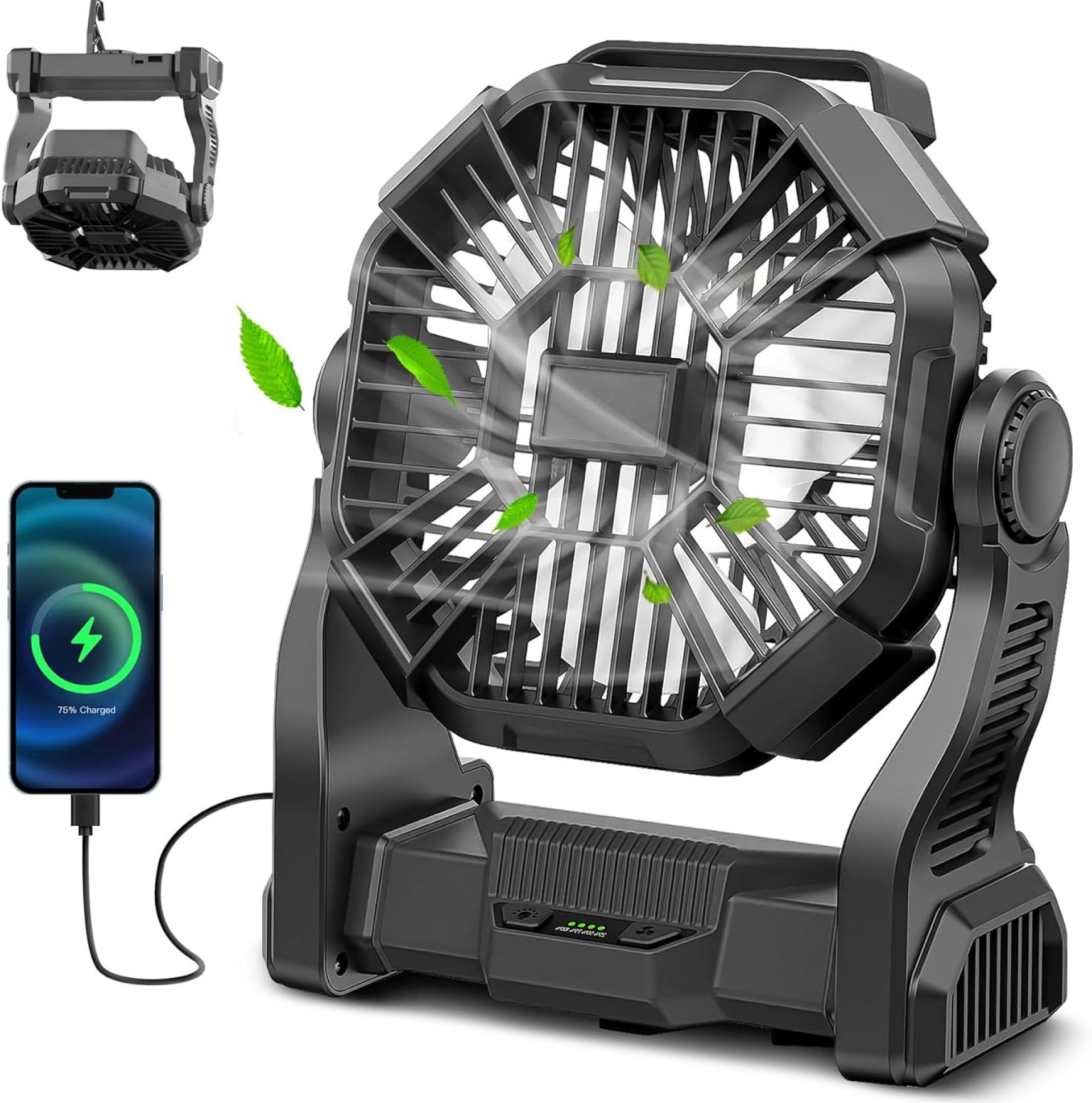 CONBOLA Portable Rechargeable Camping Fan for Tent, 10400mAh Battery Operated Outdoor Fan with Hanging Hook, LED Lantern, 270° Rotation, 10 – Inch Small Quiet Personal Usb Battery Operated. CONBOLA Portable Rechargeable Camping Fan for Tent, 10400mAh Battery Operated Outdoor Fan with Hanging Hook, LED Lantern, 270° Rotation, 10 – Inch Small Quiet Personal Usb Battery Operated.