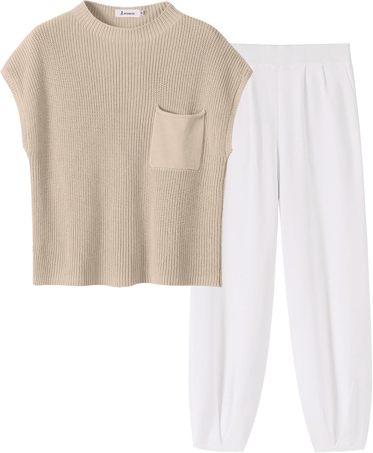 ANRABESS Women’s Two Piece Outfits Knit Sweater Vest Crop Top Pants Lounge Matching Tracksuit Sweatsuit Travel Clothes Sets ANRABESS Women’s Two Piece Outfits Knit Sweater Vest Crop Top Pants Lounge Matching Tracksuit Sweatsuit Travel Clothes Sets