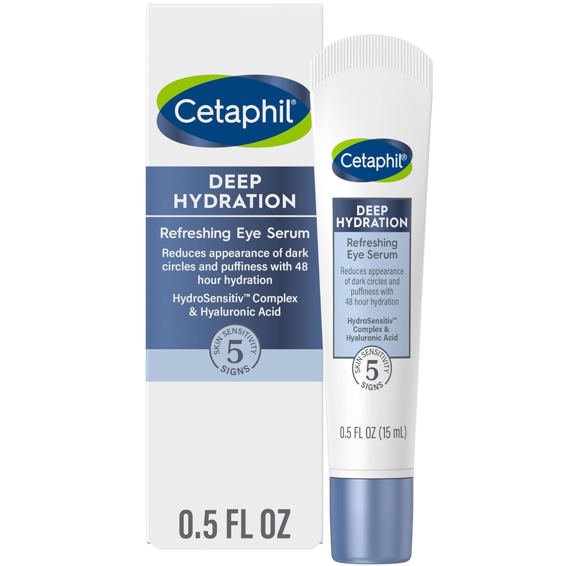 CETAPHIL Deep Hydration Refreshing Eye Serum, 0.5 fl oz, 48Hr Hydrating Under Eye Cream to Reduce the Appearance of Dark Circles, With Hyaluronic Acid, Vitamin E & B5 (Packaging May Vary) CETAPHIL Deep Hydration Refreshing Eye Serum, 0.5 fl oz, 48Hr Hydrating Under Eye Cream to Reduce the Appearance of Dark Circles, With Hyaluronic Acid, Vitamin E & B5 (Packaging May Vary)