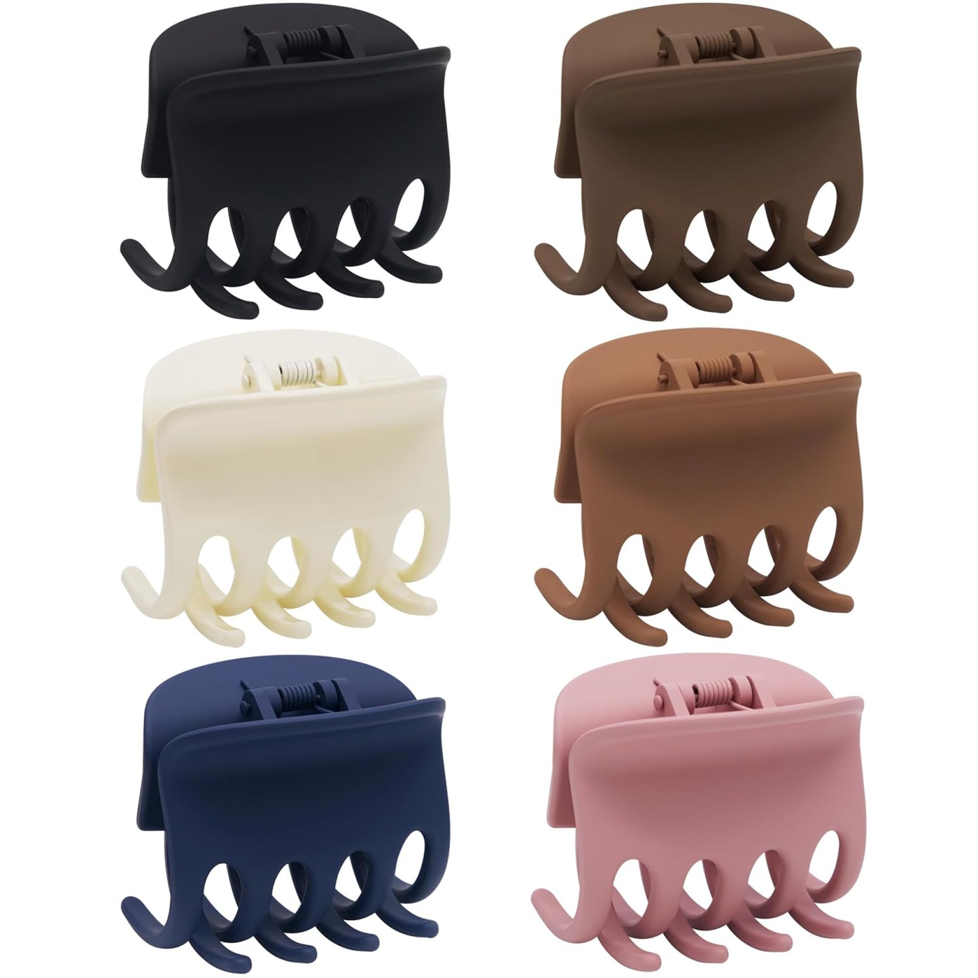 Hair Claw Clips for Fine to Thick Hair – 2.6 Inch Strong Matte Plastic Clips, Non-Slip Clamps for Women, Girls, Kids (6 Packs, Assorted) Hair Claw Clips for Fine to Thick Hair – 2.6 Inch Strong Matte Plastic Clips, Non-Slip Clamps for Women, Girls, Kids (6 Packs, Assorted)