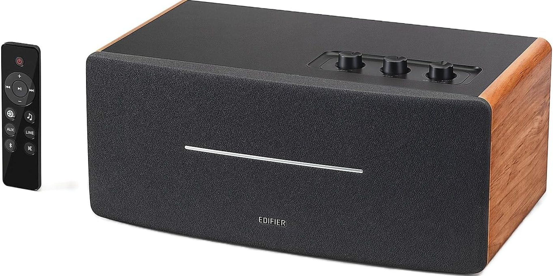 Edifier D12 Integrated Desktop Computer Speakers with Bluetooth 5.0, Wireless Stereo Tabletop Speaker 70 Watts RMS with Subwoofer Line Out, RCA, Aux Input for PC Monitor Laptop – Wooden Enclosure Edifier D12 Integrated Desktop Computer Speakers with Bluetooth 5.0, Wireless Stereo Tabletop Speaker 70 Watts RMS with Subwoofer Line Out, RCA, Aux Input for PC Monitor Laptop – Wooden Enclosure