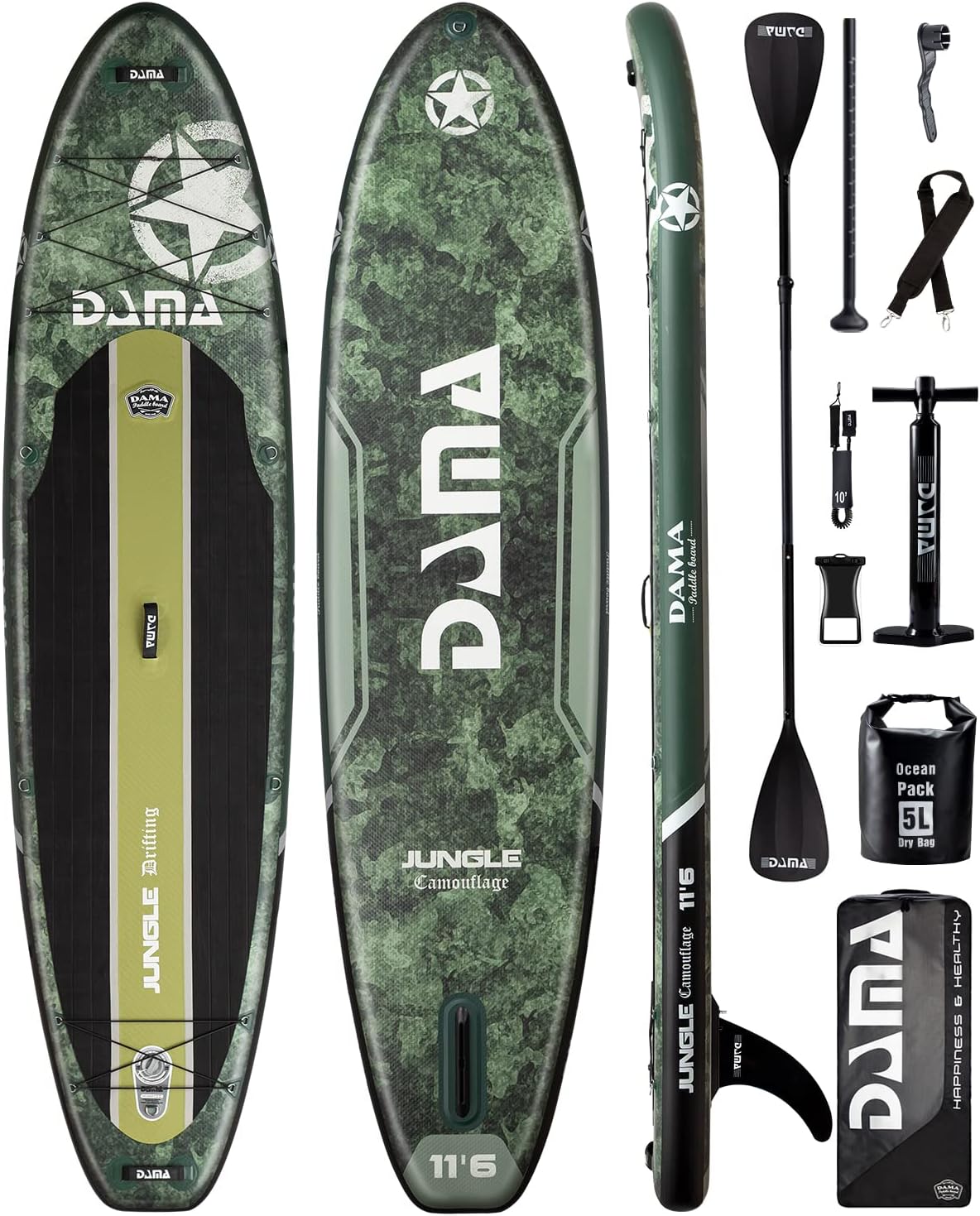 DAMA Premium Inflatable Stand Up Paddle Board (6 inch Thick), sup Board for Adults, SUP, Yoga Boards, Fishing Paddle Boards w/SUP Accessories, 4pcs Kayak Paddle, 32” Wide Stance, Non-Slip Deck DAMA Premium Inflatable Stand Up Paddle Board (6 inch Thick), sup Board for Adults, SUP, Yoga Boards, Fishing Paddle Boards w/SUP Accessories, 4pcs Kayak Paddle, 32” Wide Stance, Non-Slip Deck