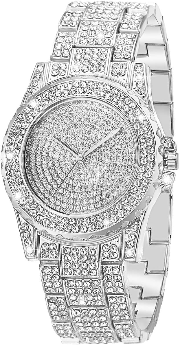 ManChDa Diamond Watch for Women Iced Out Watch Bling Rhinestone Watches ManChDa Diamond Watch for Women Iced Out Watch Bling Rhinestone Watches