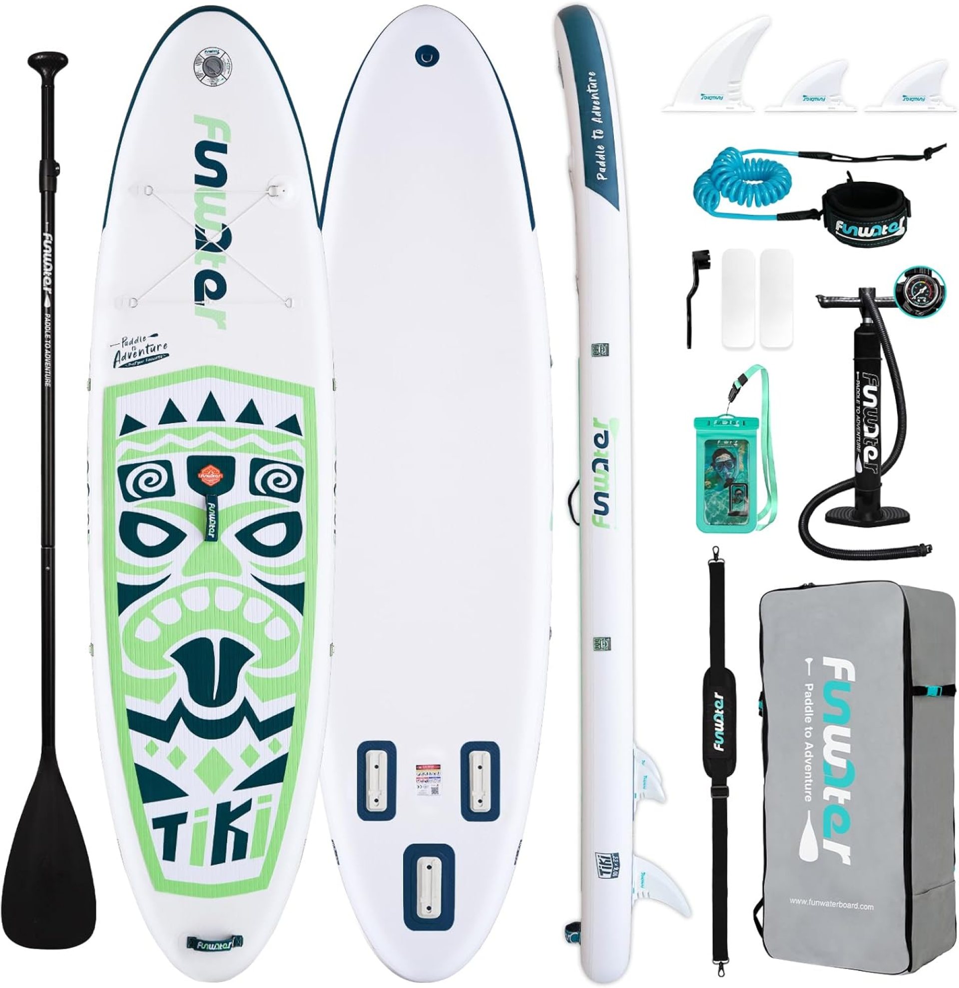 FunWater Inflatable Stand Up Paddle Board with Premium SUP Paddleboard Accessories, Wide Stable Anti-Slip EVA Deck, Paddle Boards for Adults & Youth of All Skill Levels FunWater Inflatable Stand Up Paddle Board with Premium SUP Paddleboard Accessories, Wide Stable Anti-Slip EVA Deck, Paddle Boards for Adults & Youth of All Skill Levels