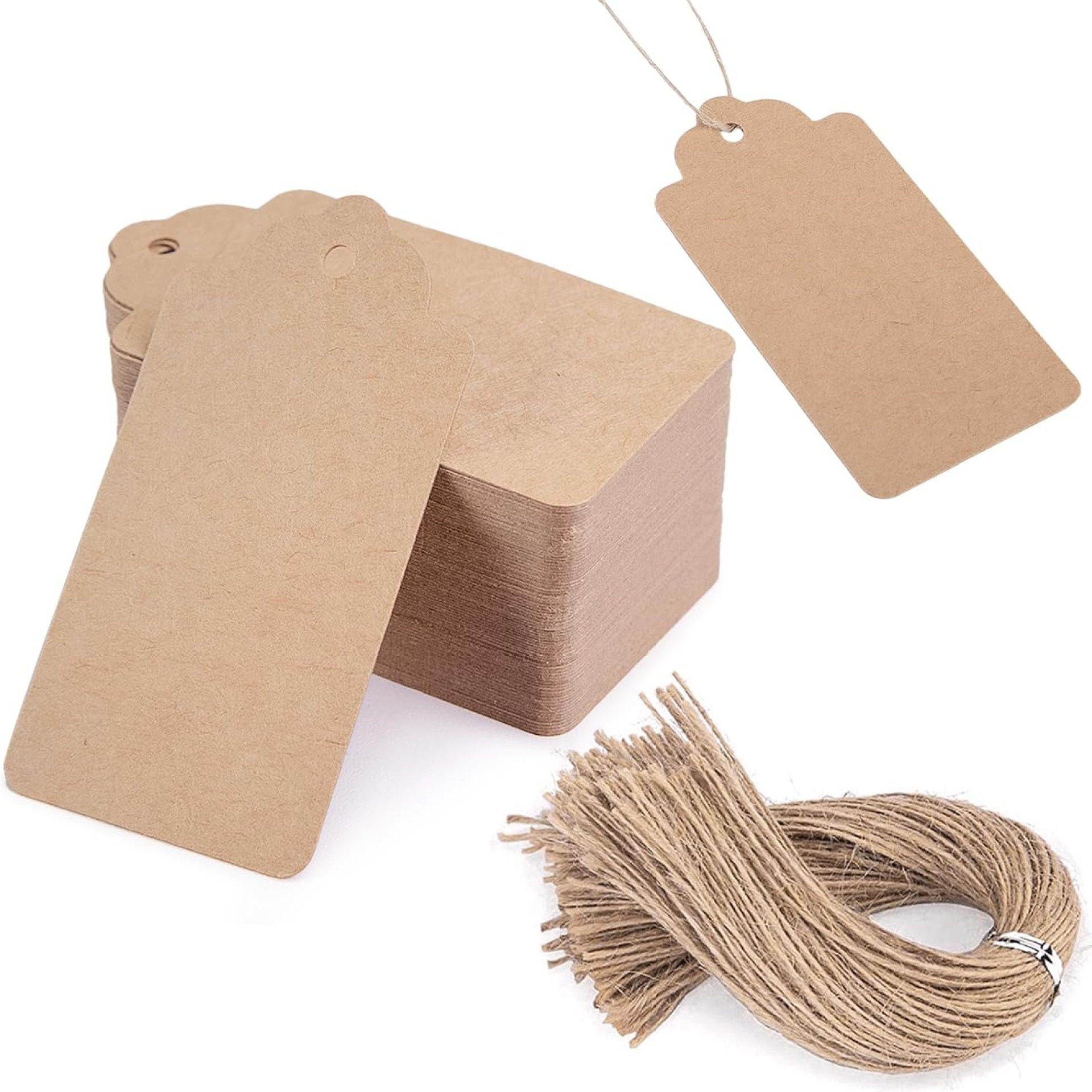Koogel 160pc Kraft Paper Gift Tags with Strings, 3.3×1.8 Inch Brown Blank Hanging Labels for Gift Bags Box Name Clothes Price Tags Koogel 160pc Kraft Paper Gift Tags with Strings, 3.3×1.8 Inch Brown Blank Hanging Labels for Gift Bags Box Name Clothes Price Tags
