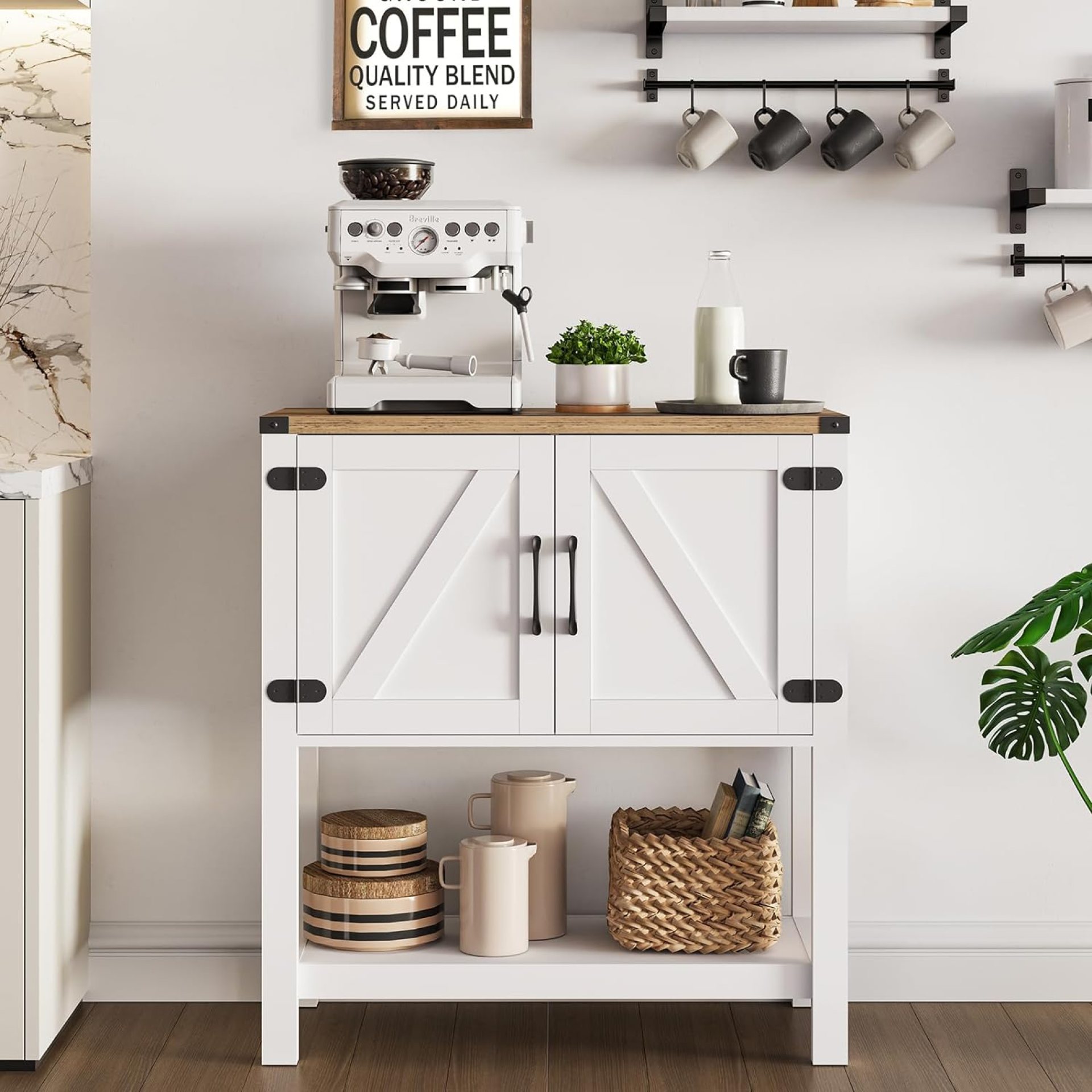Console Table Coffee Bar Cabinet Sofa Table,31.5 L x 13.8 D x 34.65 H,Entryway Table with 2 Storage Cabinets, Farmhouse Buffet Sideboard for Kitchen, Foyer,Hallway (White) Console Table Coffee Bar Cabinet Sofa Table,31.5 L x 13.8 D x 34.65 H,Entryway Table with 2 Storage Cabinets, Farmhouse Buffet Sideboard for Kitchen, Foyer,Hallway (White)