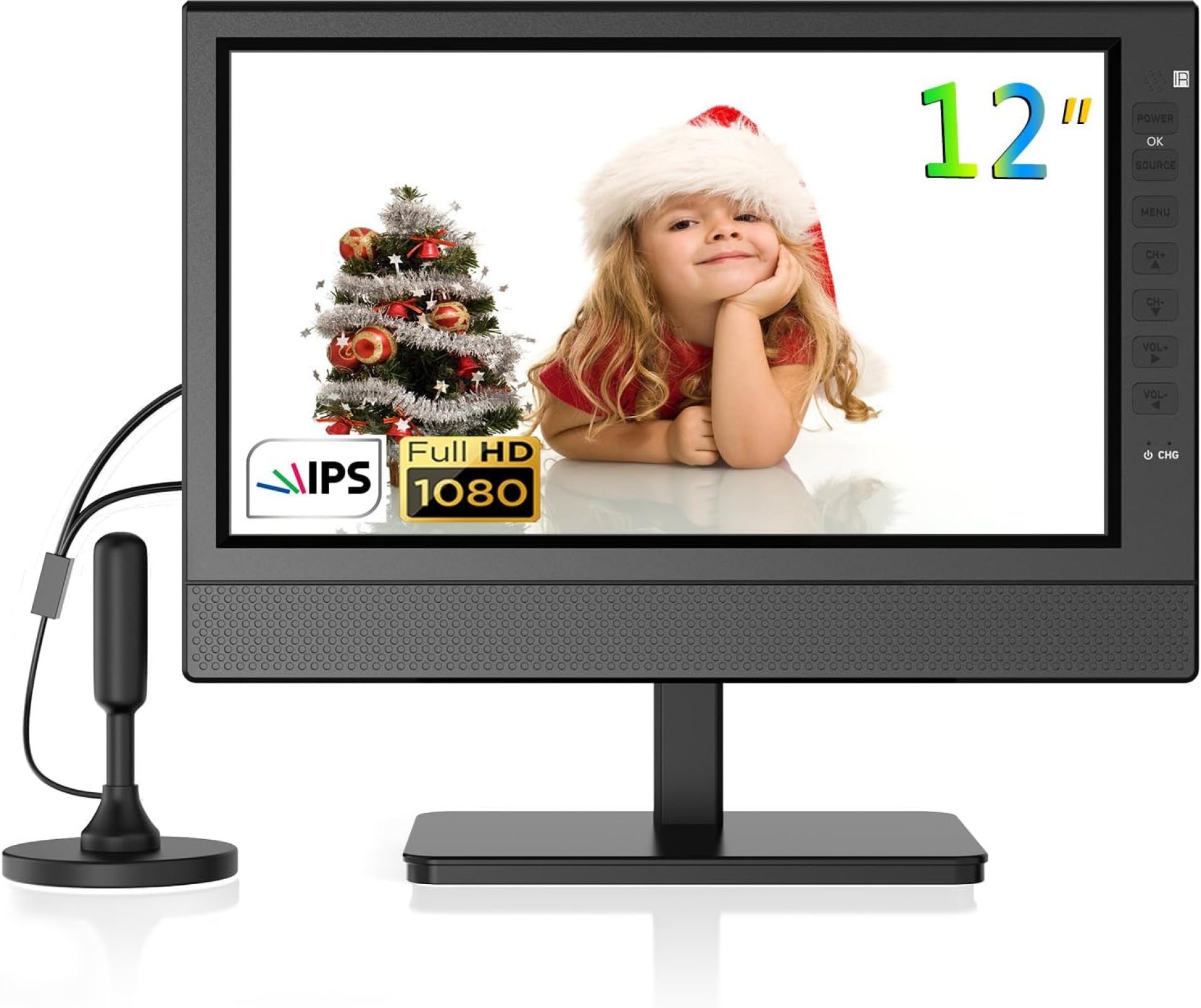 12 inch Small Portable TV Built in Digital Tuner, Flat Screen TV with Battery Powered for Kitchen, Bedroom, Camper 12 inch Small Portable TV Built in Digital Tuner, Flat Screen TV with Battery Powered for Kitchen, Bedroom, Camper