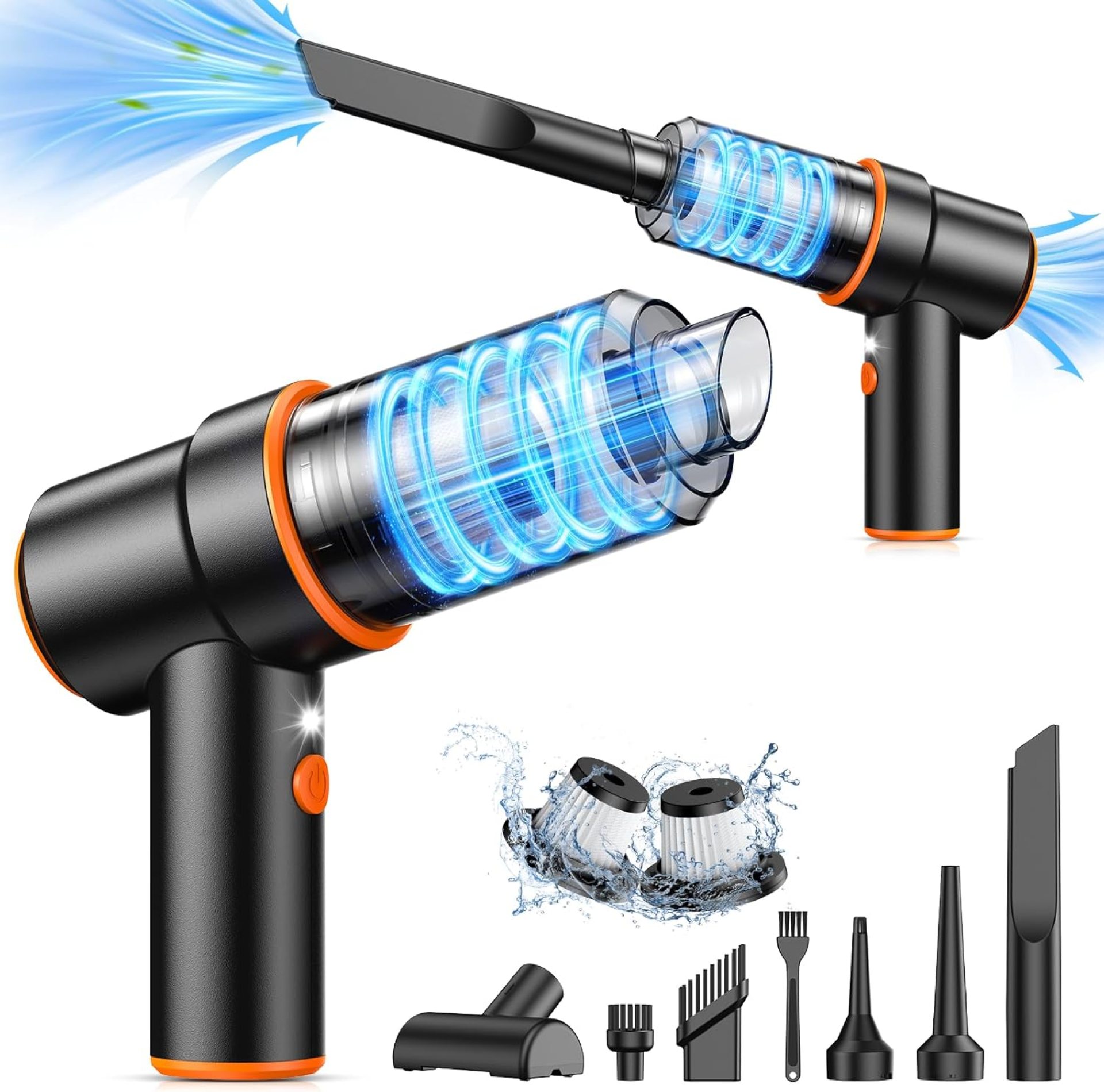KMM Handheld Car Vacuum Cleaner, 11000PA Vacuum Cleaner & Air Duster, 120W High Power Car Vacuum Portable Cordless, Hand Held Vacuum Rechargeable with Multi-Nozzles & LED Light for Home, Car, Office KMM Handheld Car Vacuum Cleaner, 11000PA Vacuum Cleaner & Air Duster, 120W High Power Car Vacuum Portable Cordless, Hand Held Vacuum Rechargeable with Multi-Nozzles & LED Light for Home, Car, Office
