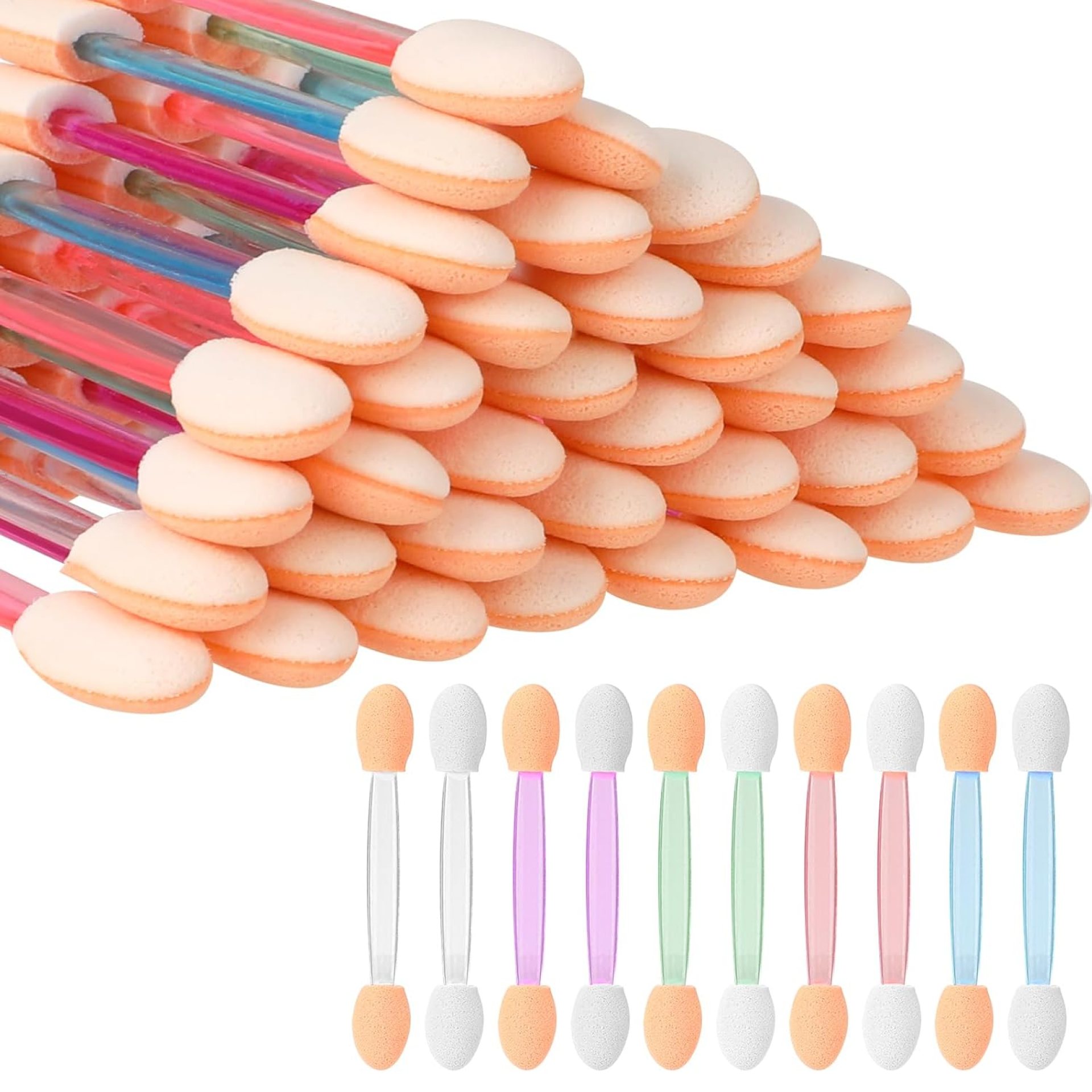 Eyeshadow Applicators, 50Pcs Disposable Dual Sides Eye Shadow, Eye Shadow Brushes Set, Sponge Brush, Multicolor Sponge Brush, Eye Makeup Brushes for Women Girls(Five Colors) Eyeshadow Applicators, 50Pcs Disposable Dual Sides Eye Shadow, Eye Shadow Brushes Set, Sponge Brush, Multicolor Sponge Brush, Eye Makeup Brushes for Women Girls(Five Colors)